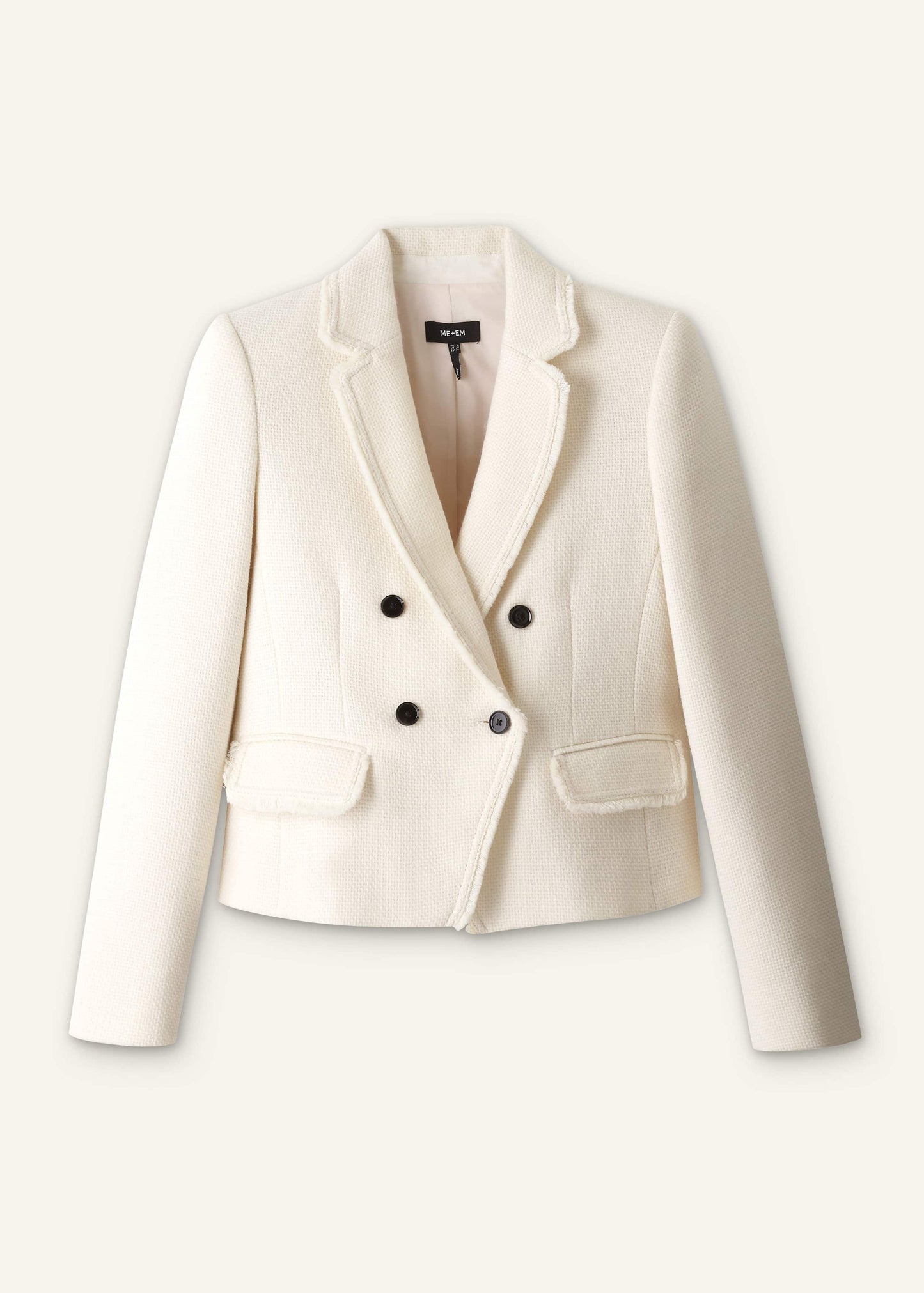 ME and EM Clothing Ivory AM-PM Fitted Blazer