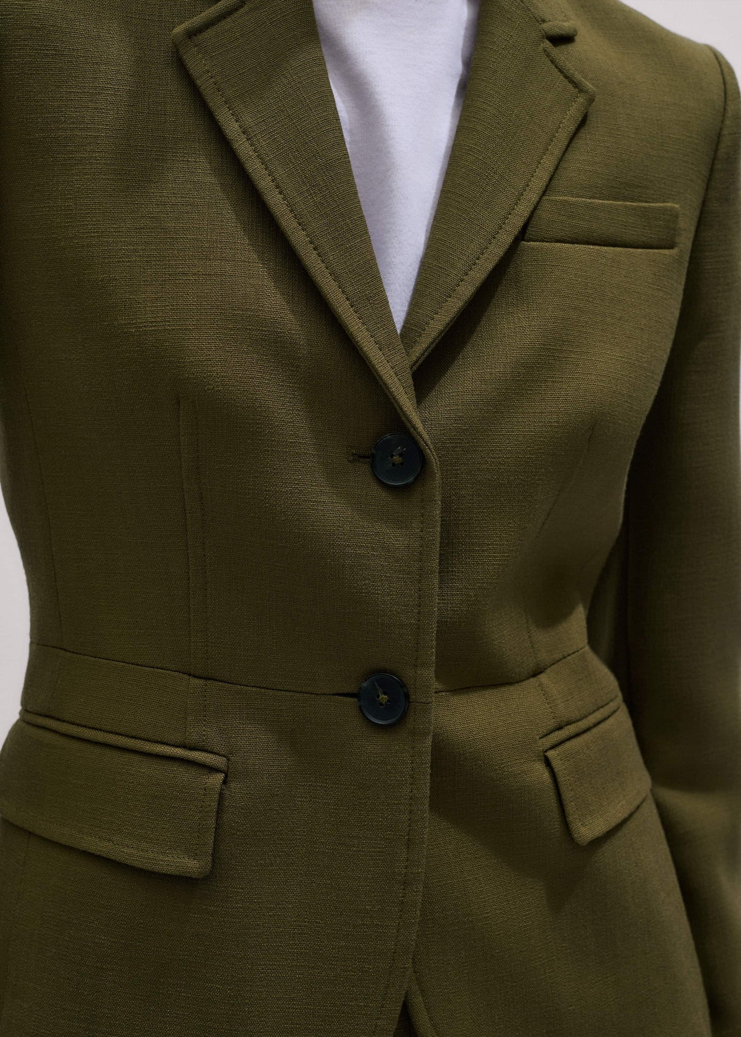 ME and EM Clothing Olive Green Soft Sculpt Jacket