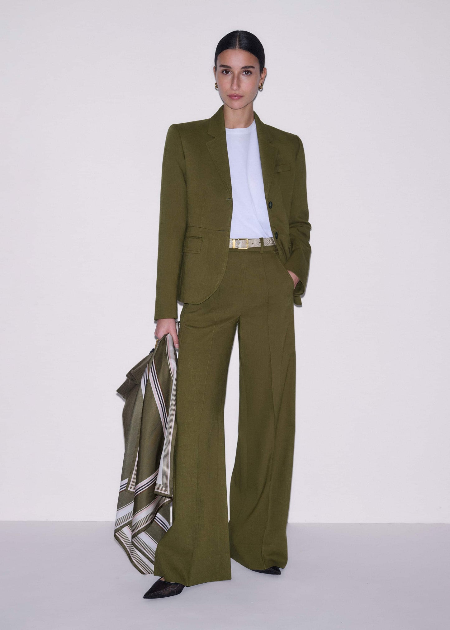 ME and EM Clothing Olive Green Soft Sculpt Jacket