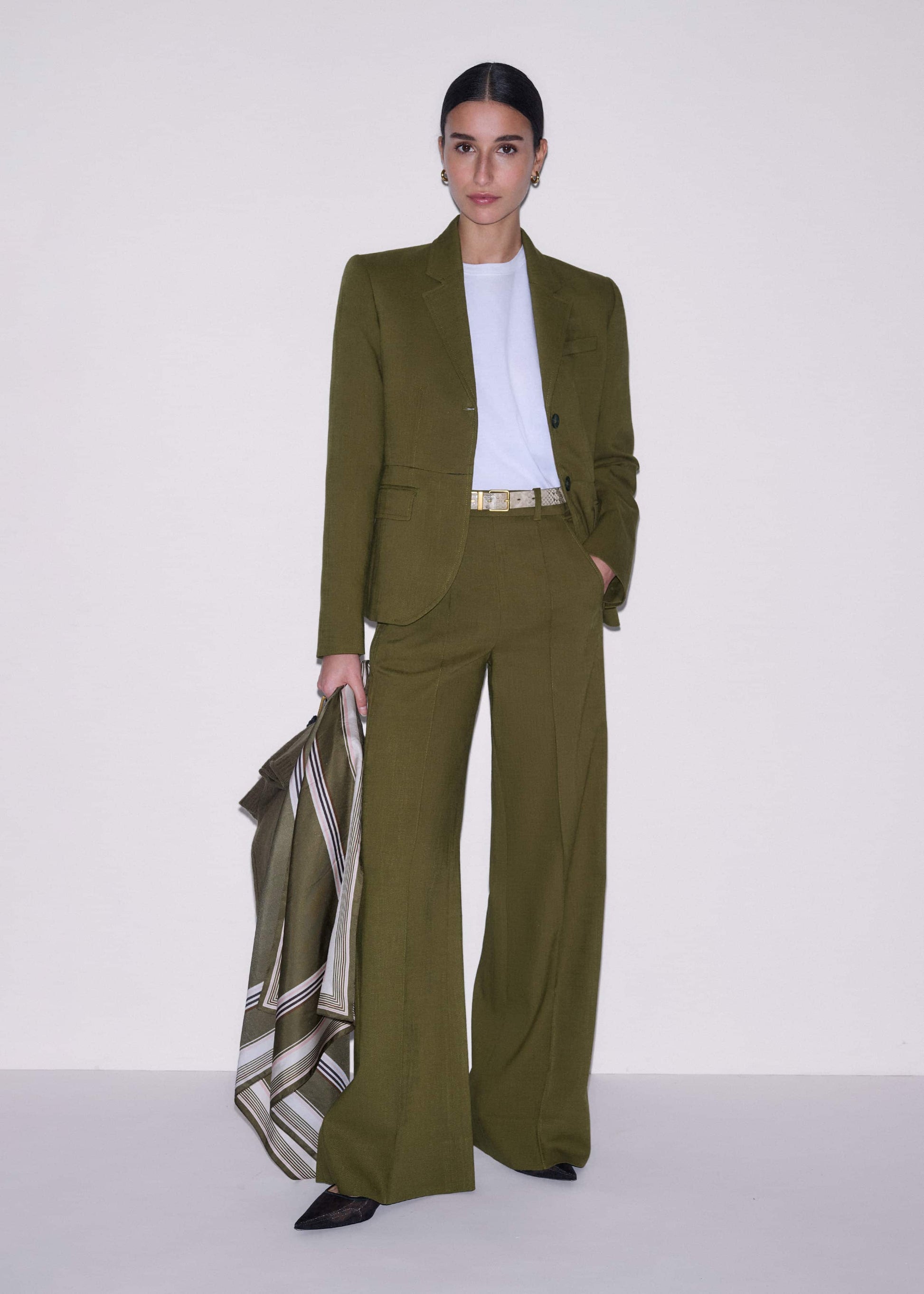 ME and EM Clothing Olive Green Soft Sculpt Jacket