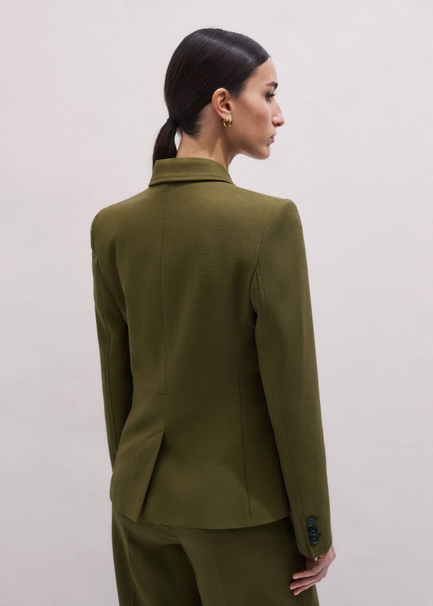 ME and EM Clothing Olive Green Soft Sculpt Jacket