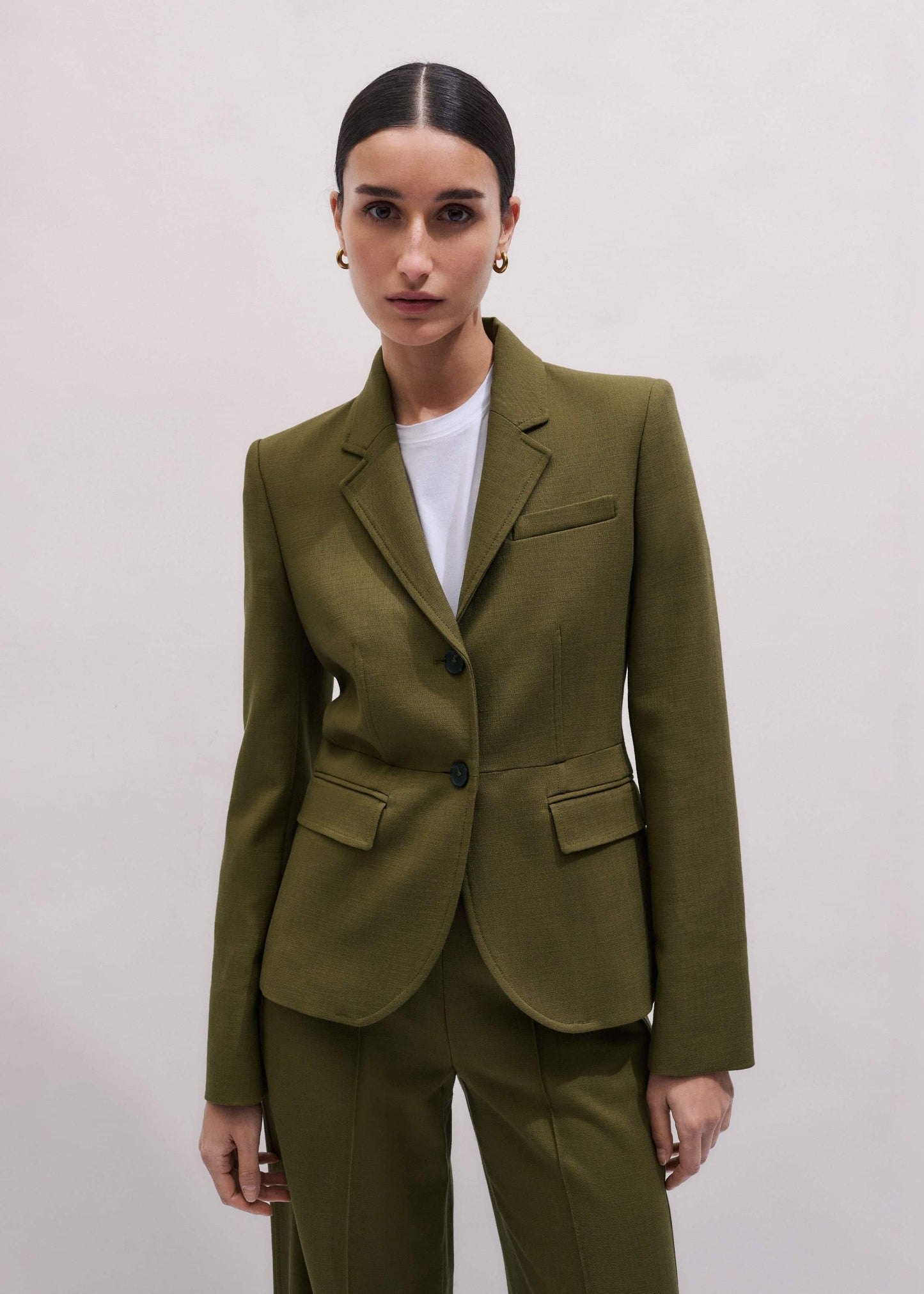 ME and EM Clothing Olive Green Soft Sculpt Jacket