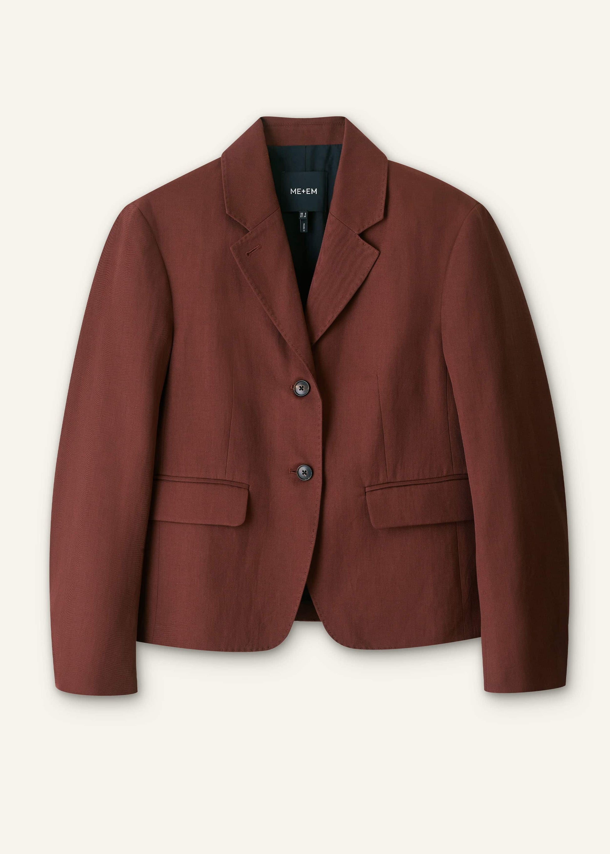 ME and EM Clothing Cinnamon Brown Oversized Short Blazer