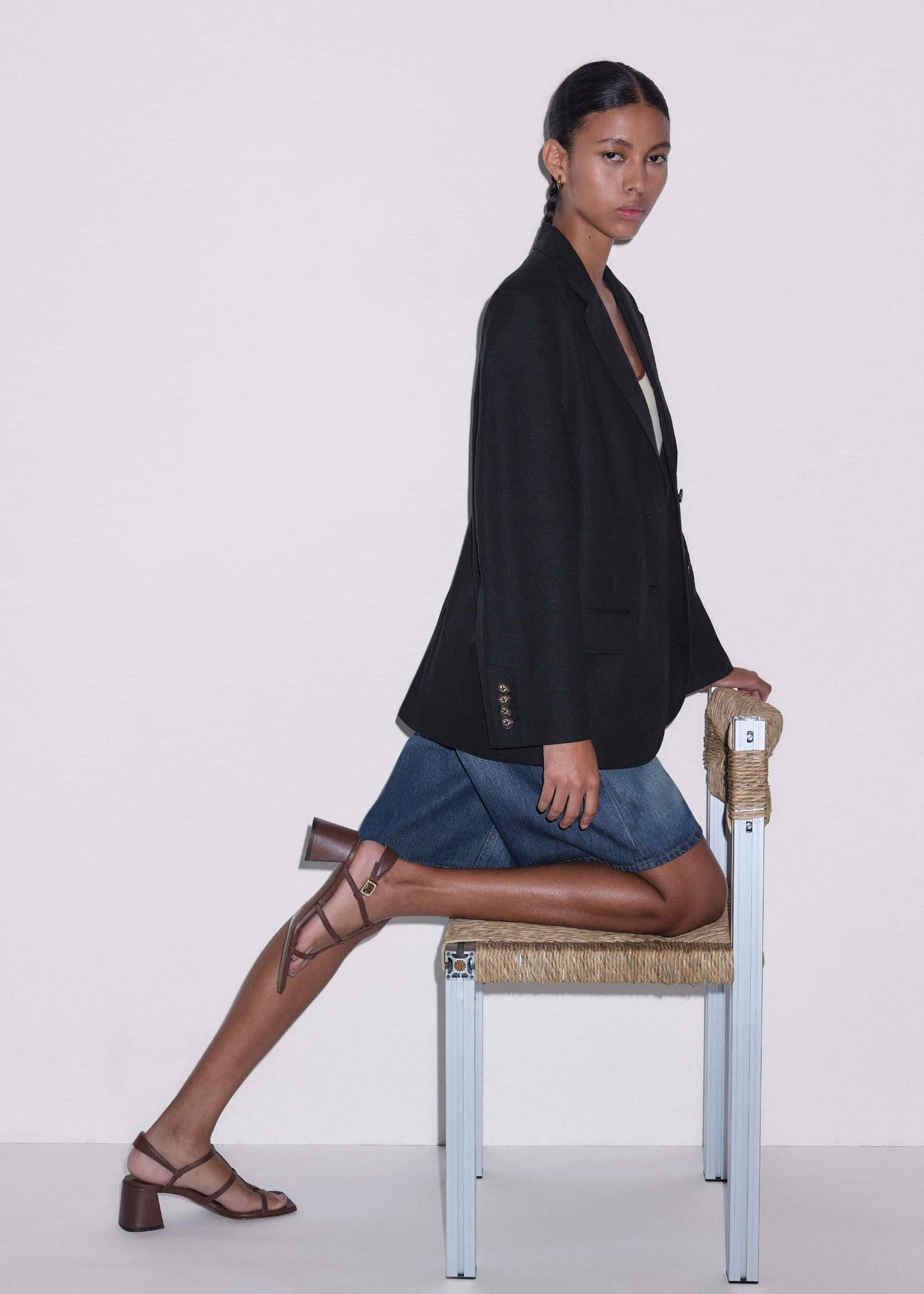 ME and EM Clothing Black Summer Oversized Blazer