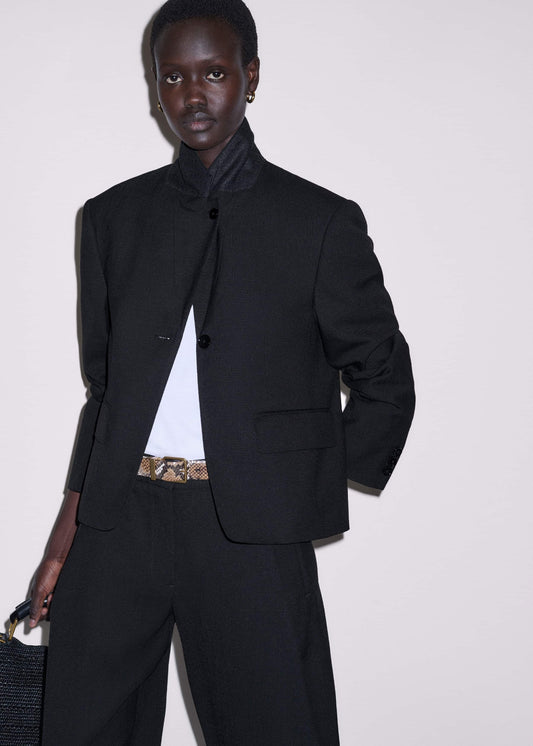 ME and EM Clothing Black Icon Intelligently Oversized Short Blazer