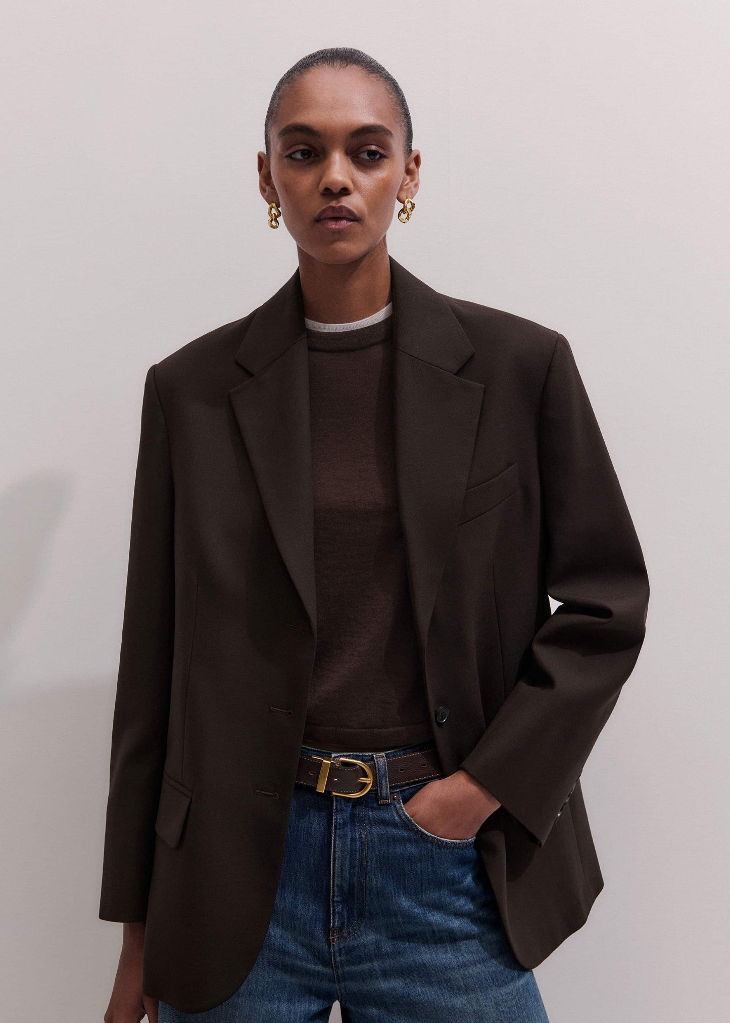 ME and EM Clothing Brown Icon Intelligently Oversized Blazer