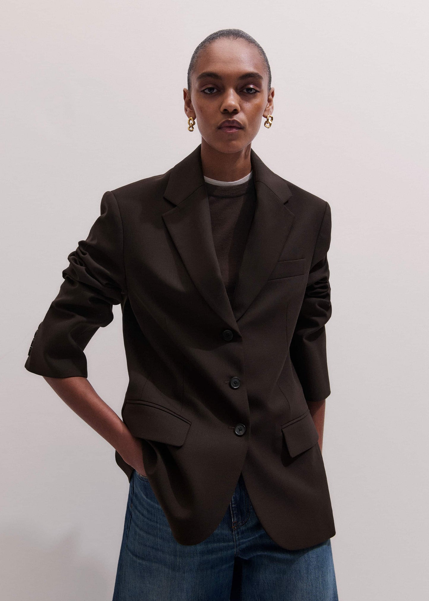 ME and EM Clothing Brown Icon Intelligently Oversized Blazer