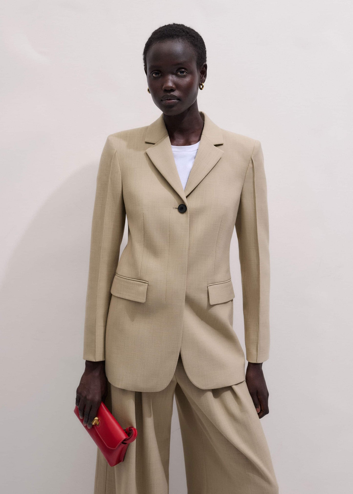 ME and EM Clothing Sand Slim Contour Blazer