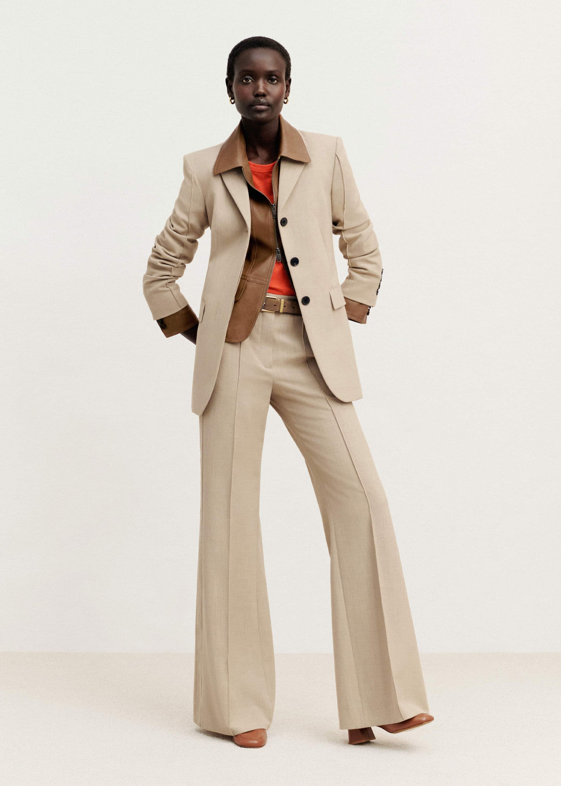 ME and EM Clothing Sand Slim Contour Blazer