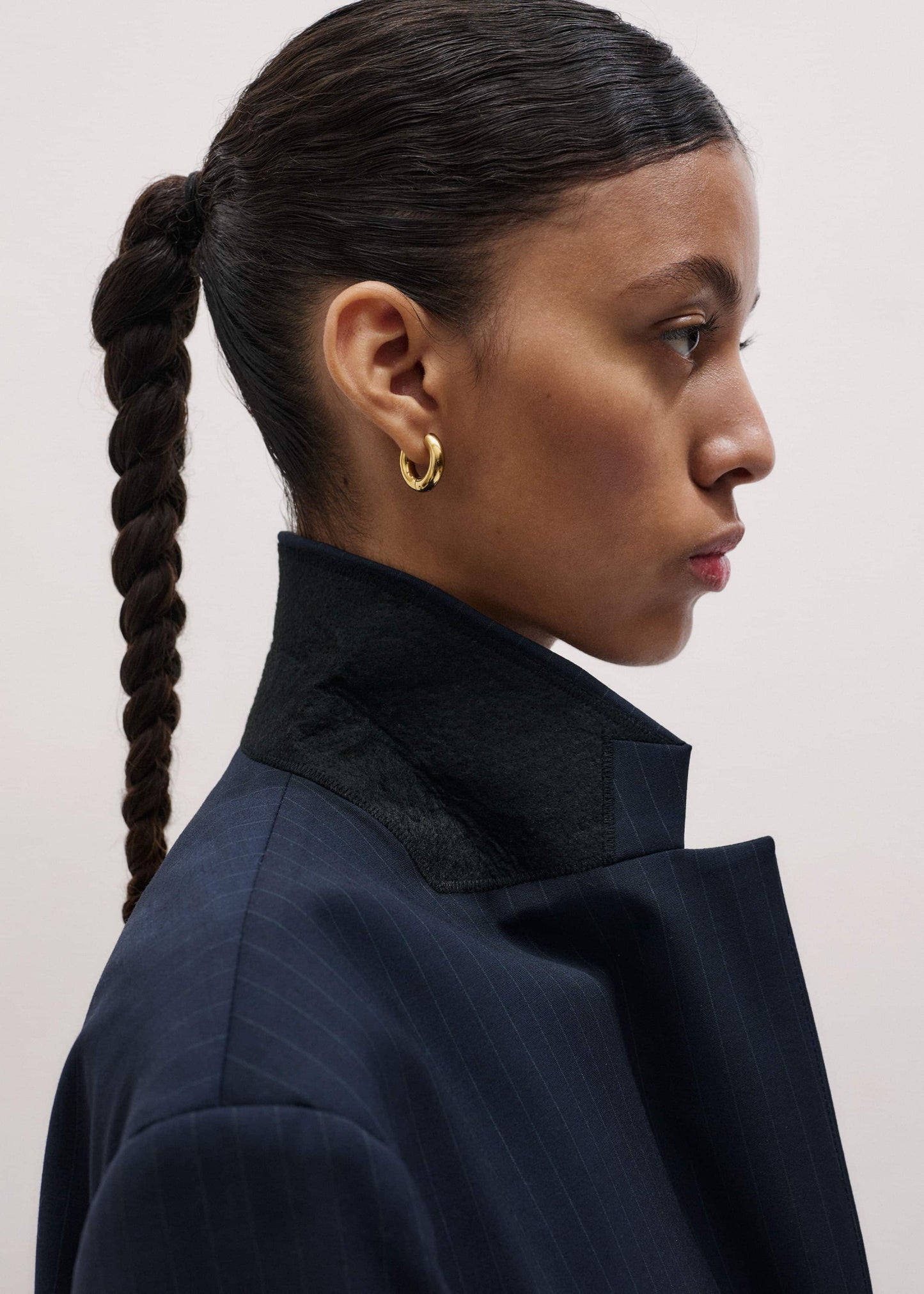 ME and EM Clothing Navy Pinstripe Oversized Blazer