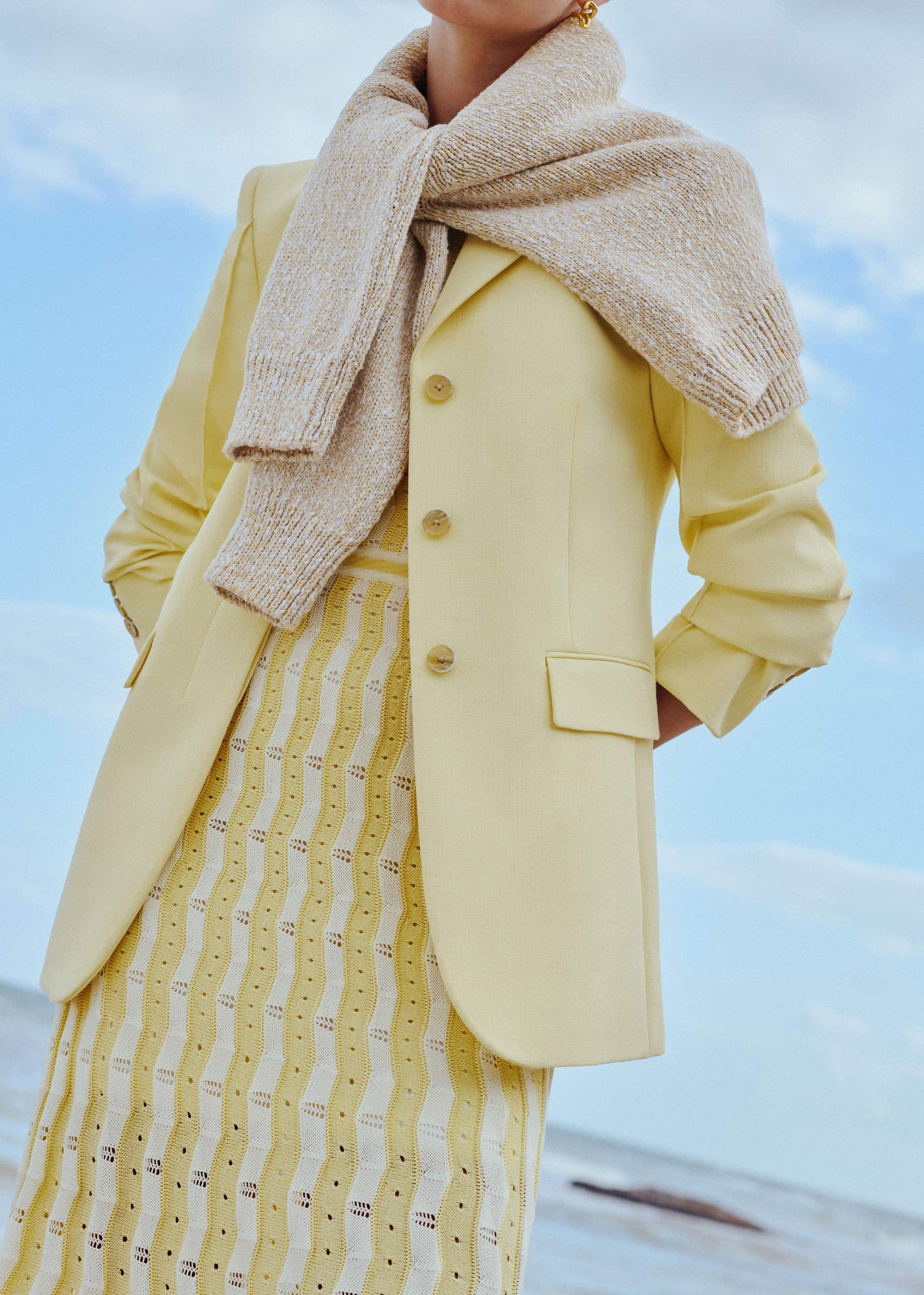 ME and EM Clothing Yellow Slim Contour Blazer