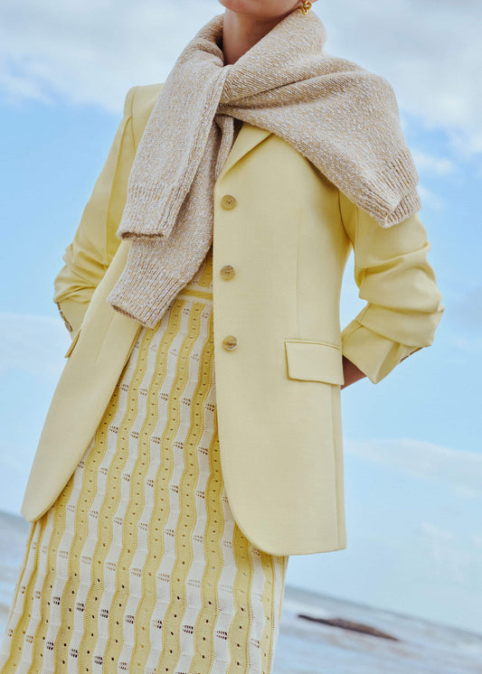 ME and EM Clothing Yellow Slim Contour Blazer