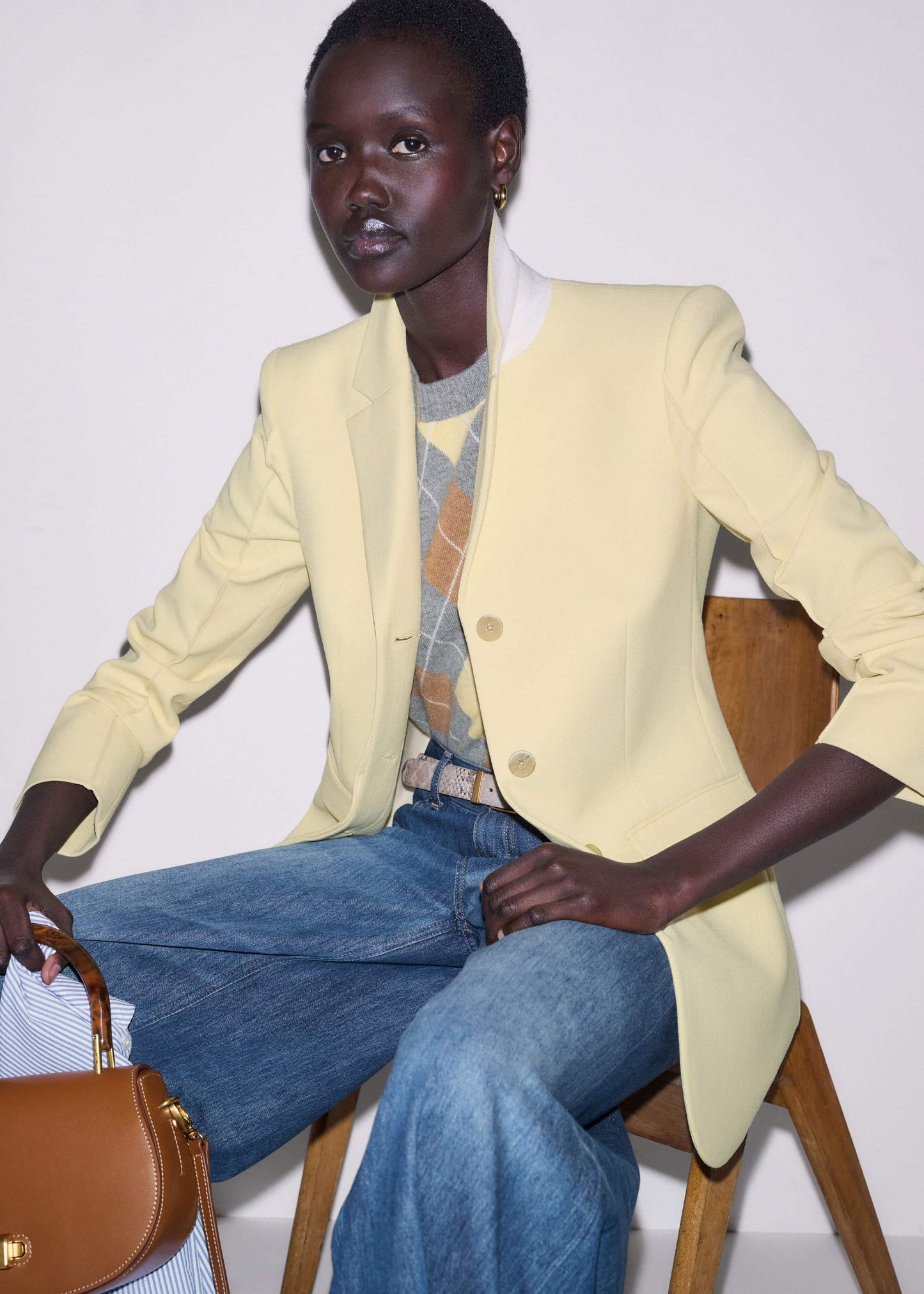 ME and EM Clothing Yellow Slim Contour Blazer