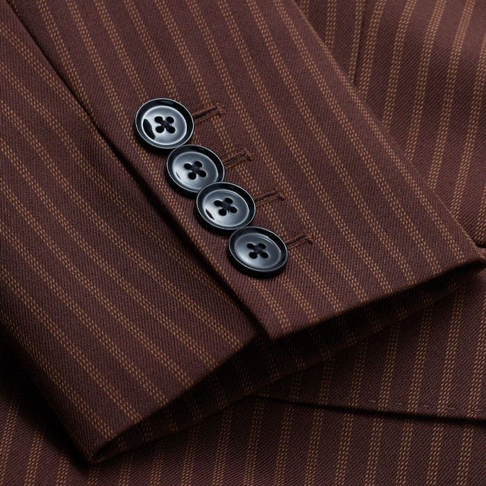 ME and EM Clothing Cinnamon Pinstripe Sharp Shoulder Contour Blazer