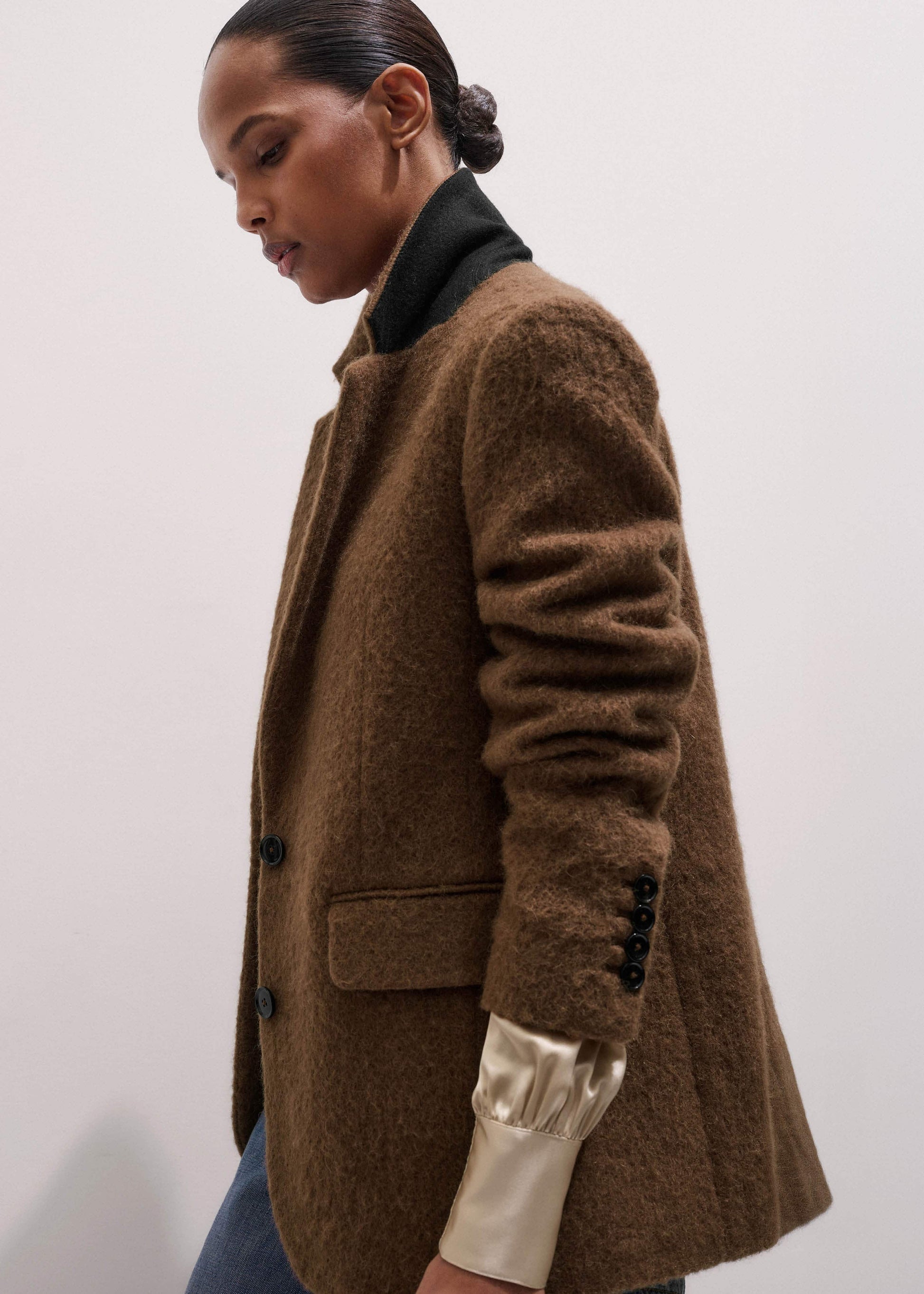 ME and EM Clothing Brown Teddy Luxe Blazer