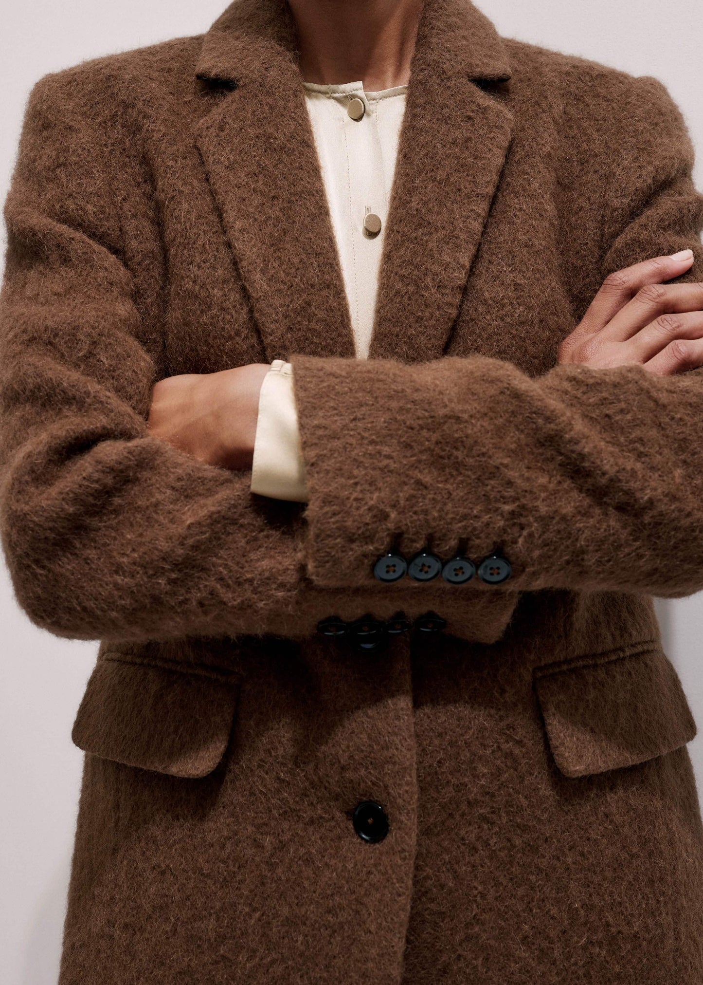 ME and EM Clothing Brown Teddy Luxe Blazer