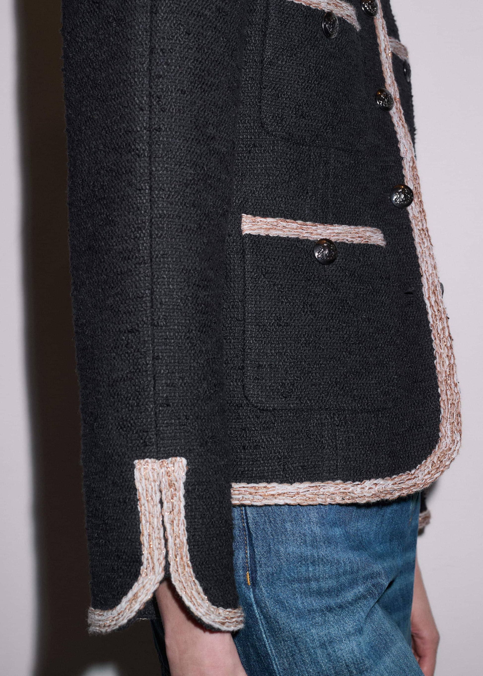 ME and EM Clothing Black Straight Fit Jacket