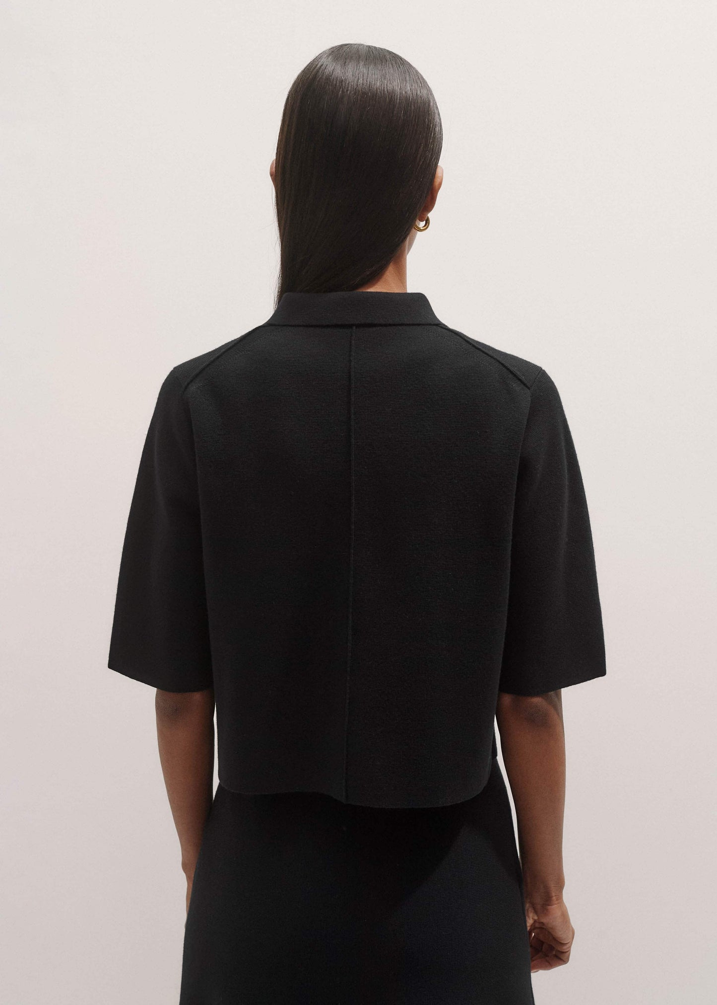 ME and EM Clothing Black Milano Knit Short Sleeve Jacket