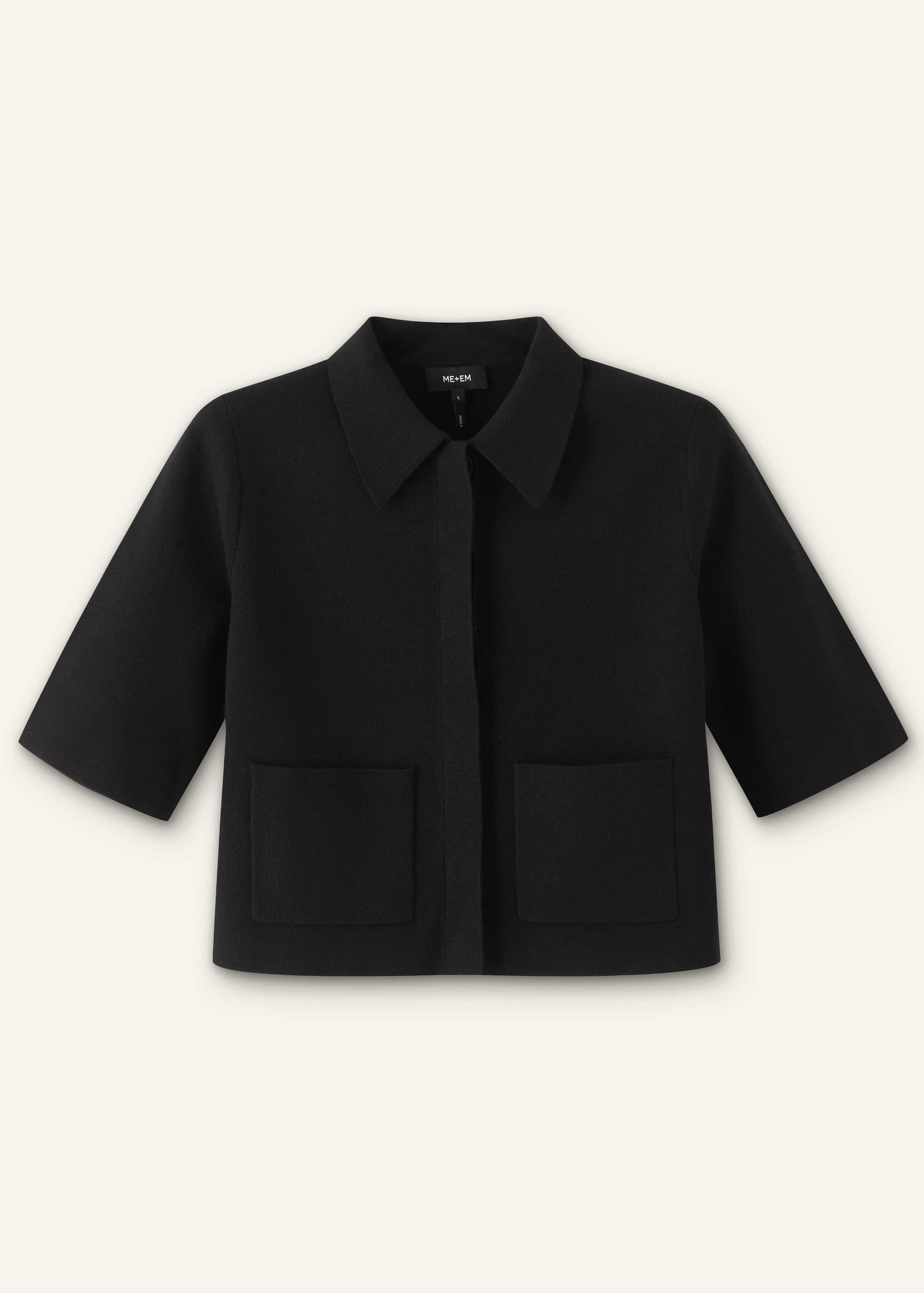 ME and EM Clothing Black Milano Knit Short Sleeve Jacket
