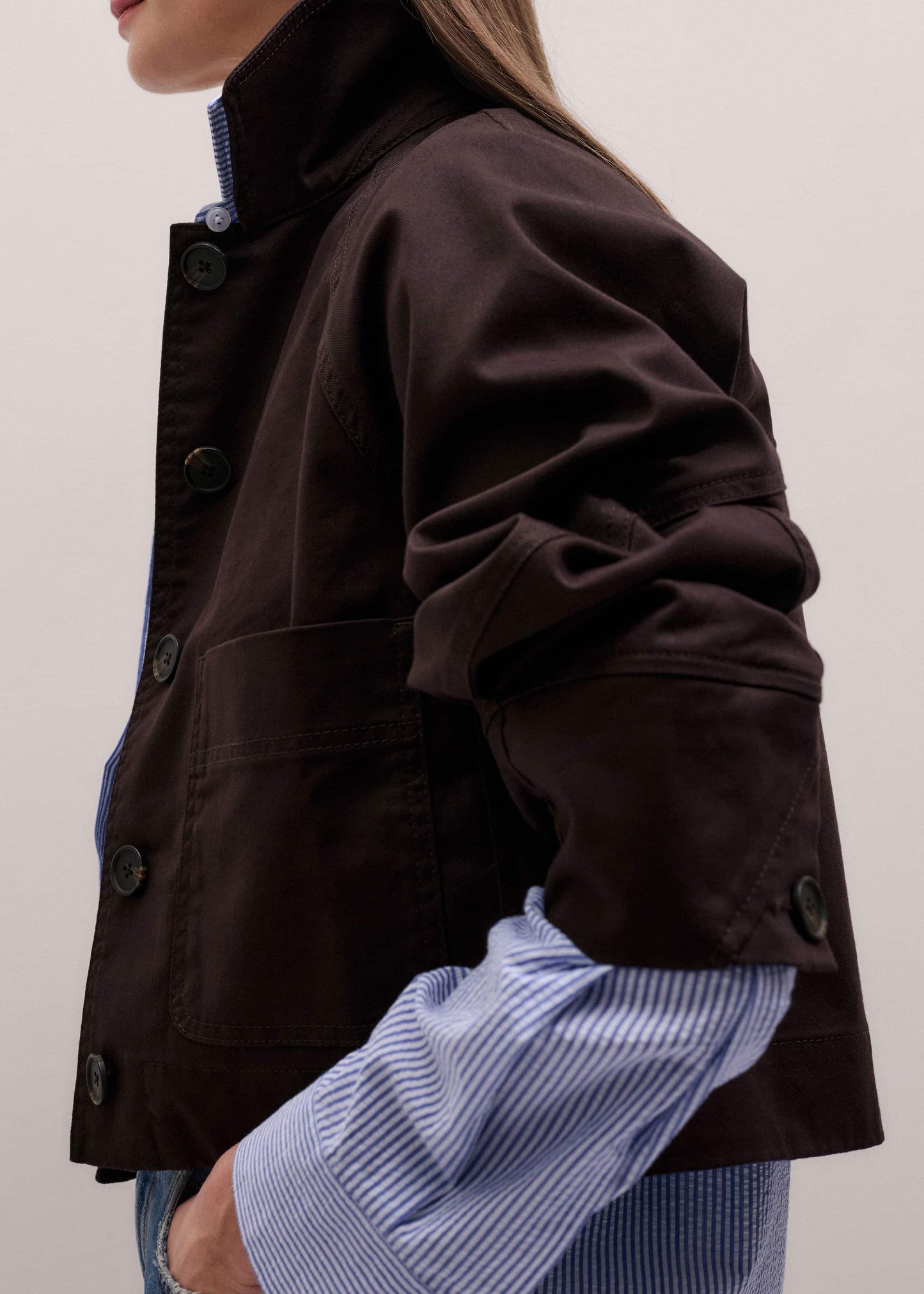 ME and EM Clothing Brown Cocoon Sleeve Jacket