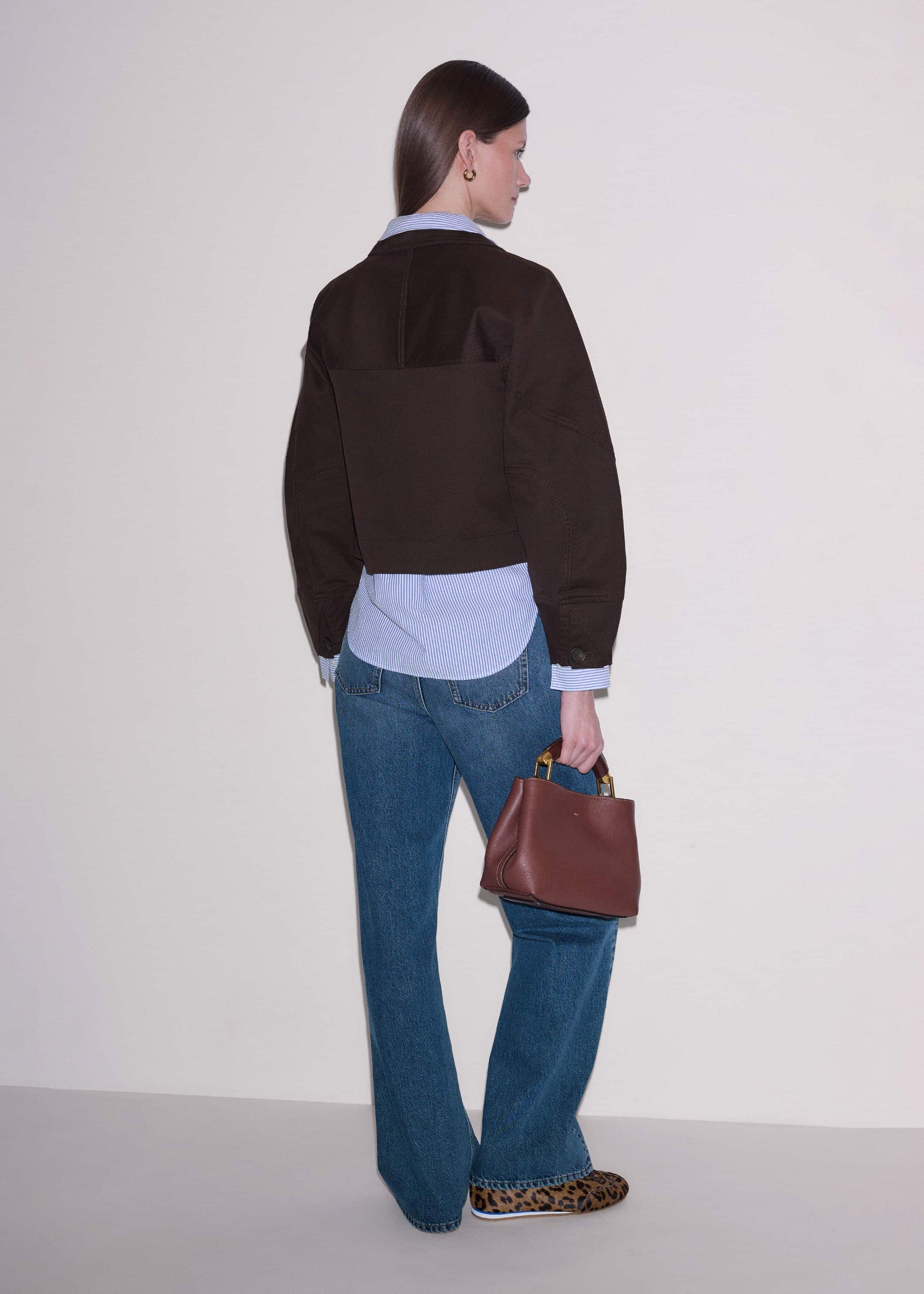 ME and EM Clothing Brown Cocoon Sleeve Jacket