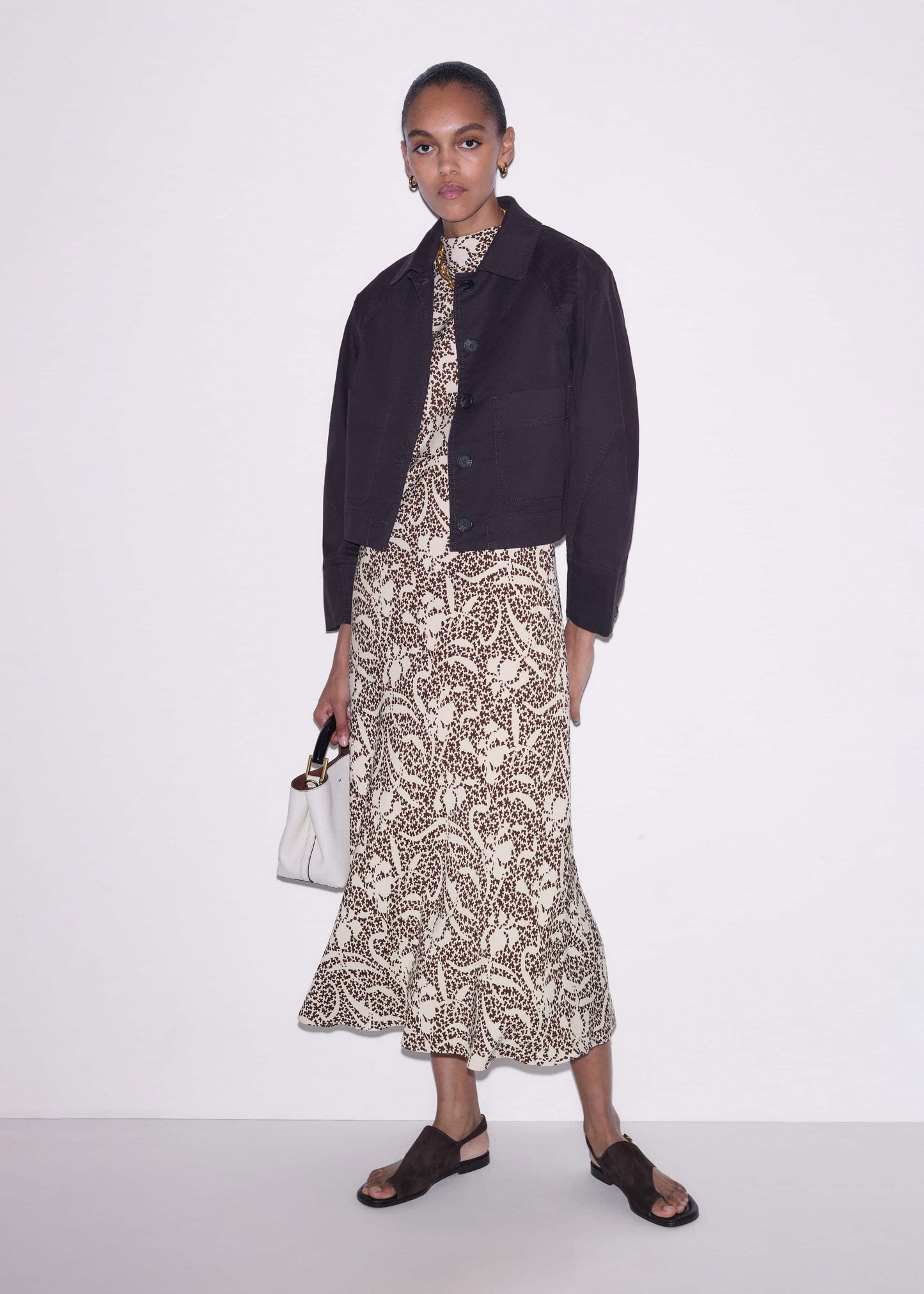 ME and EM Clothing Brown Cocoon Sleeve Jacket