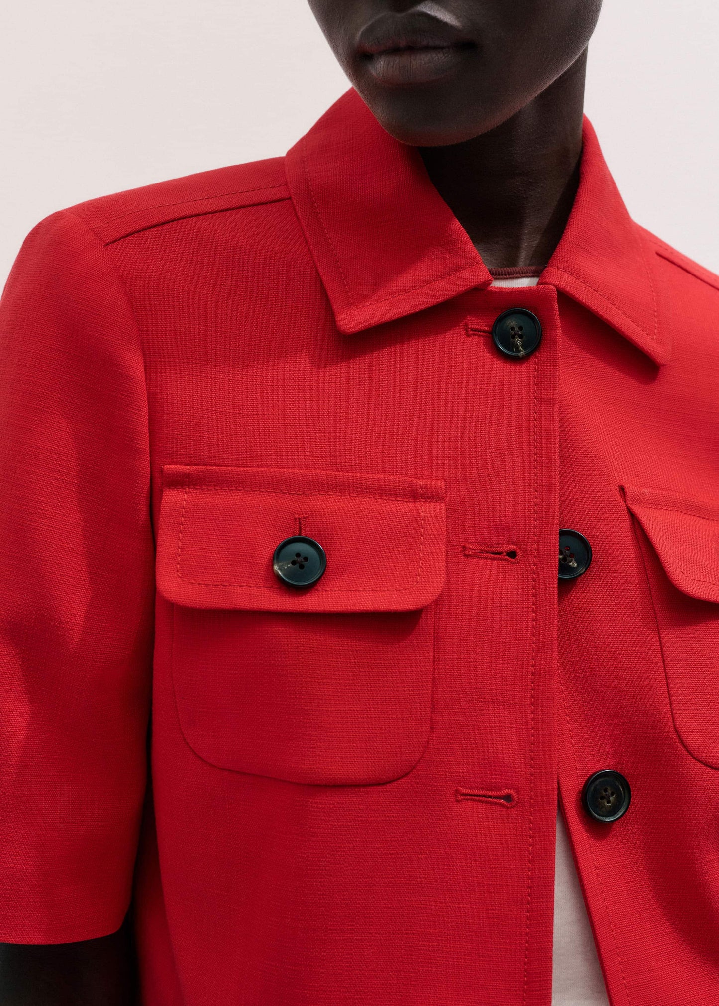 ME and EM Clothing Red Box Crop Jacket