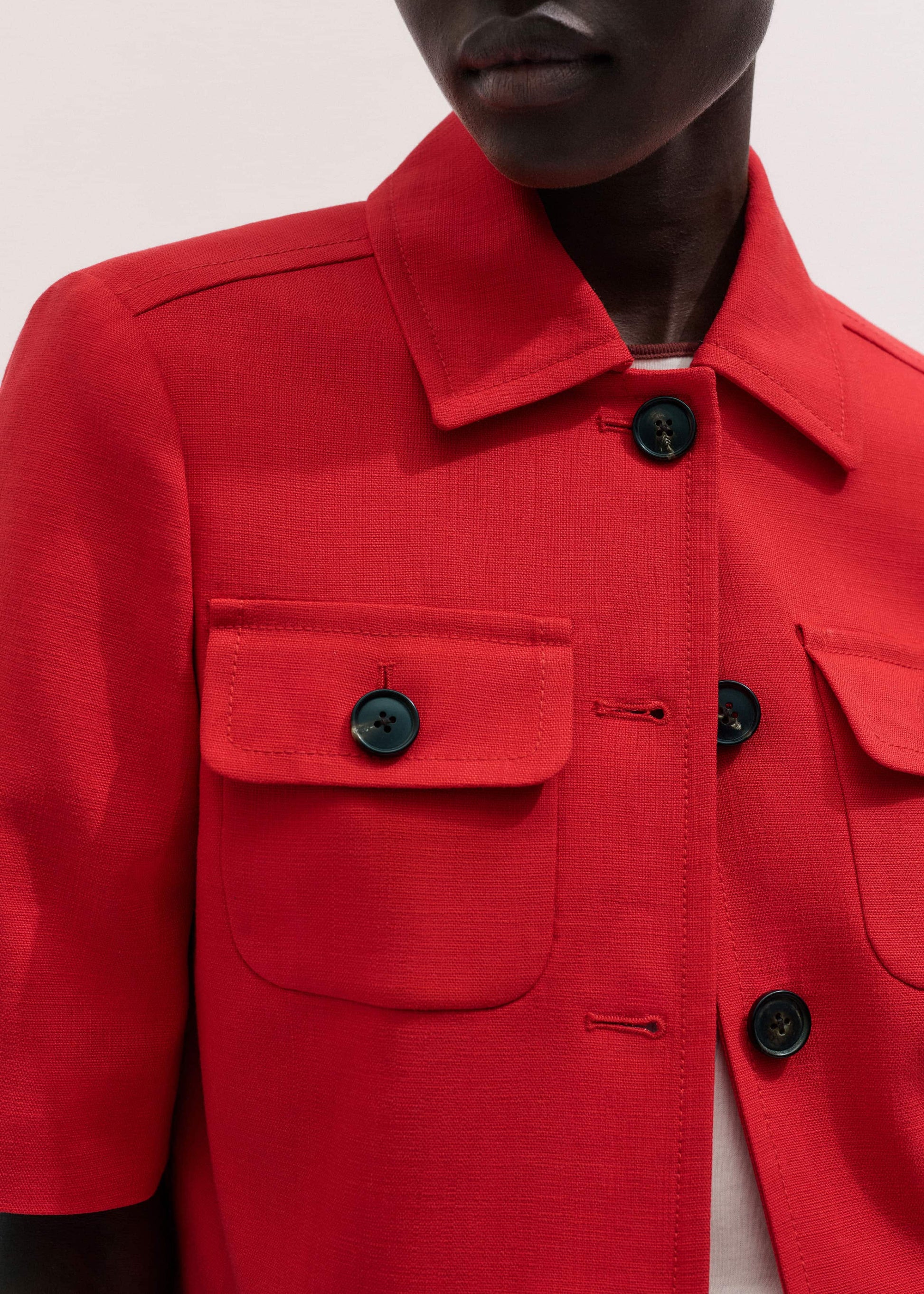 ME and EM Clothing Red Box Crop Jacket
