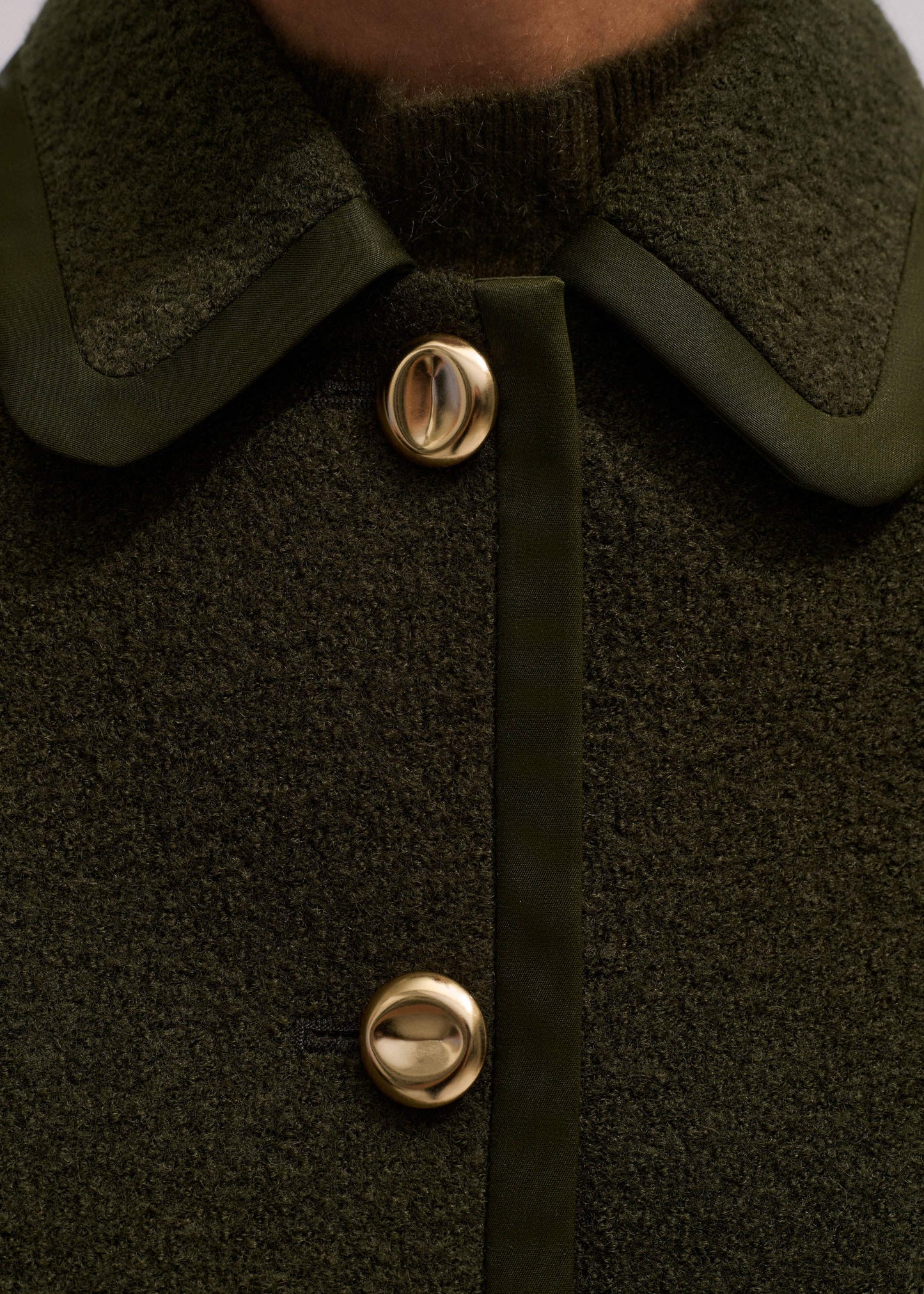 ME and EM Clothing Olive Green Straight Crop Jacket
