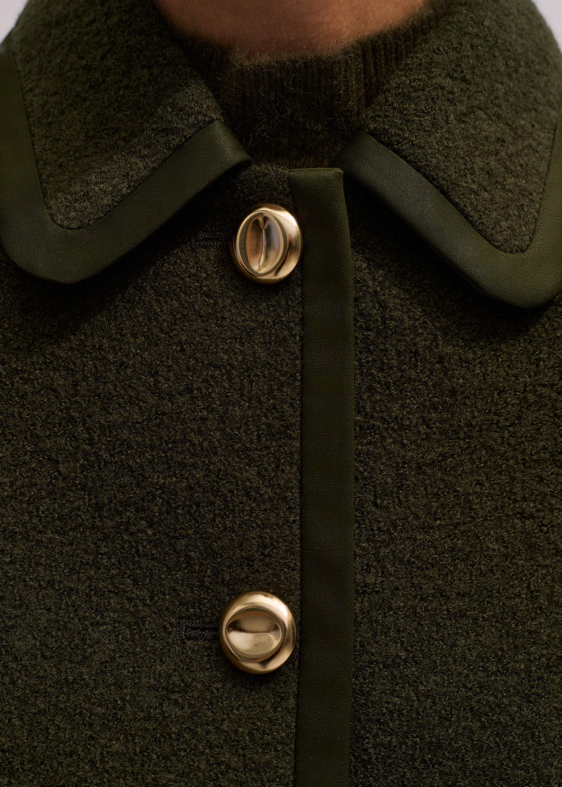 ME and EM Clothing Olive Green Straight Crop Jacket