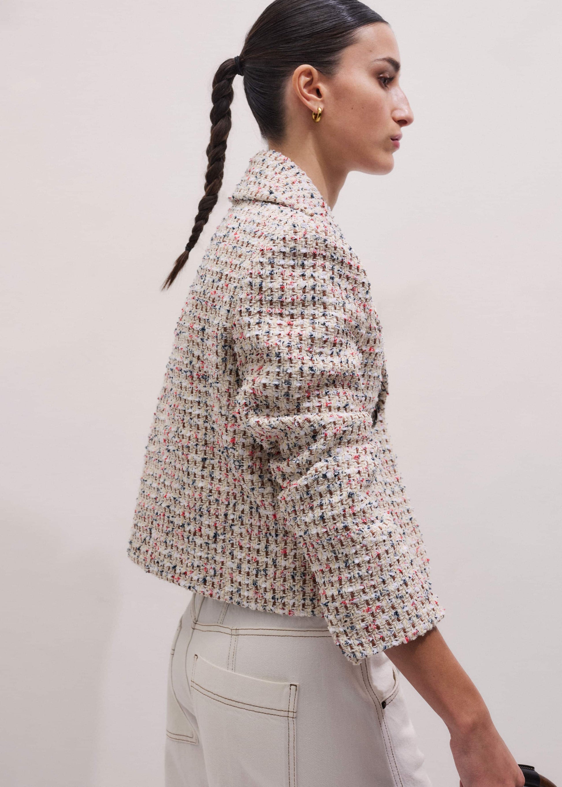ME and EM Clothing Cream Heritage Crop Jacket