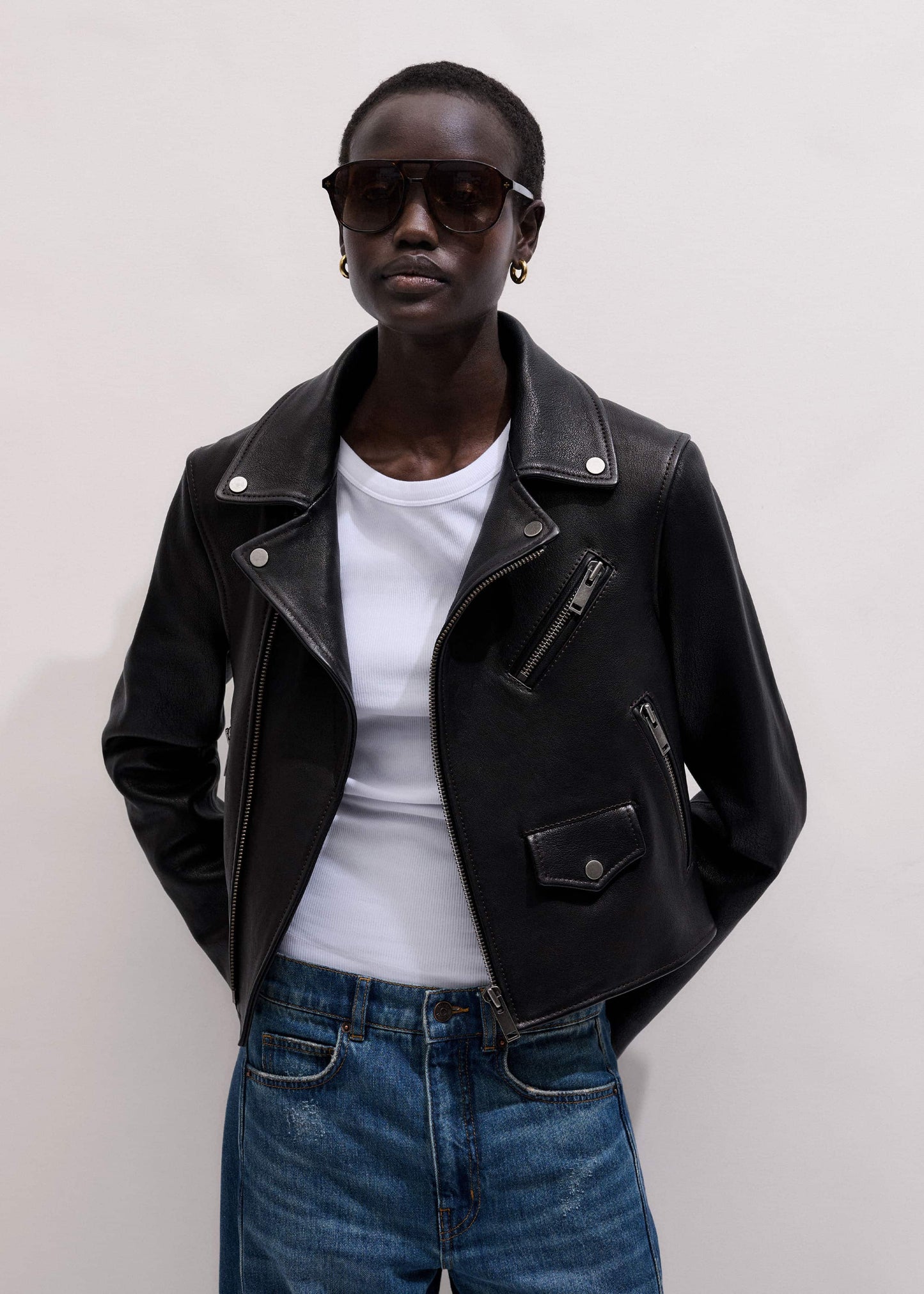 ME and EM Clothing Black Perfect Little Biker Jacket