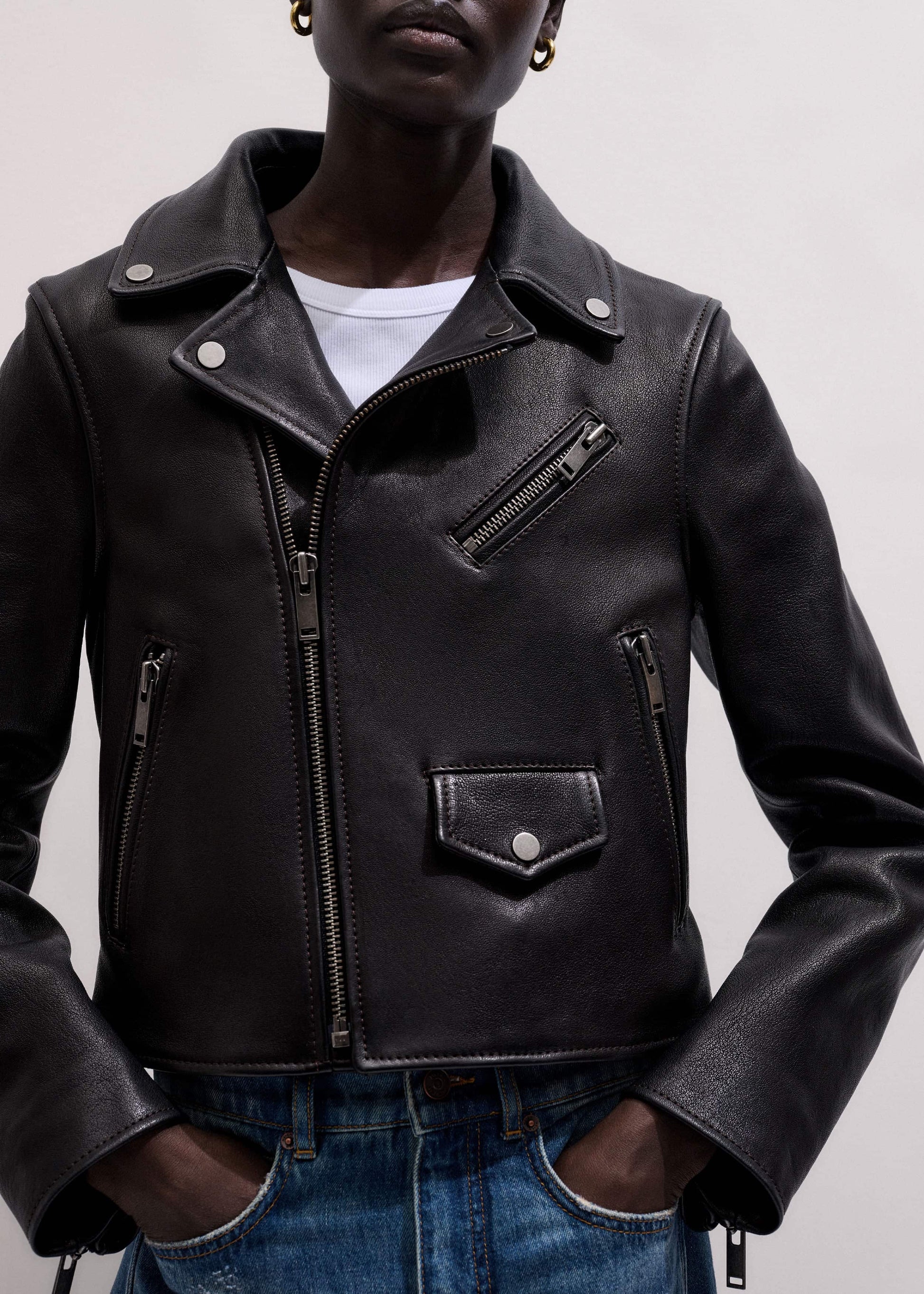 ME and EM Clothing Black Perfect Little Biker Jacket