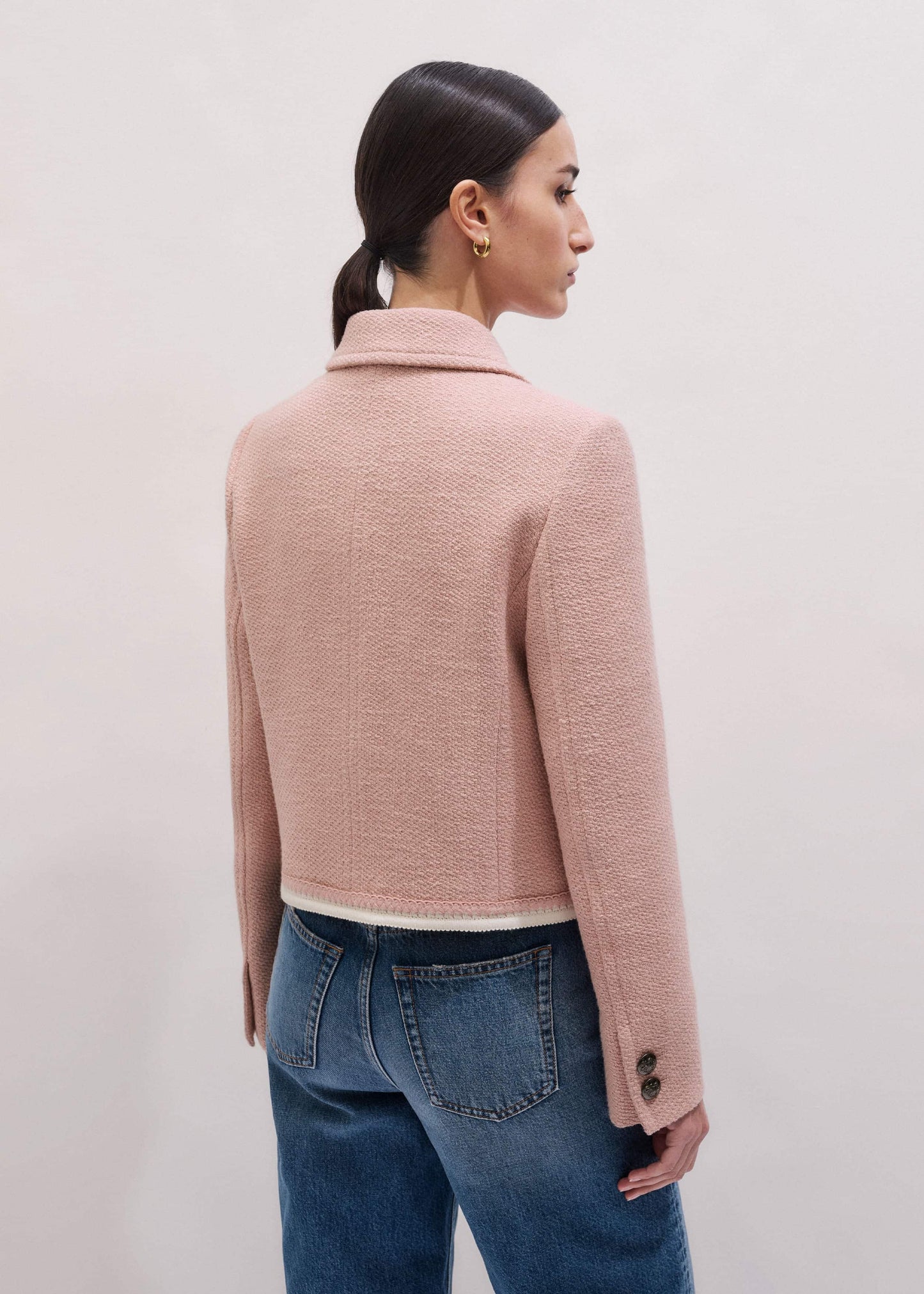 ME and EM Clothing Pink Straight Crop Jacket