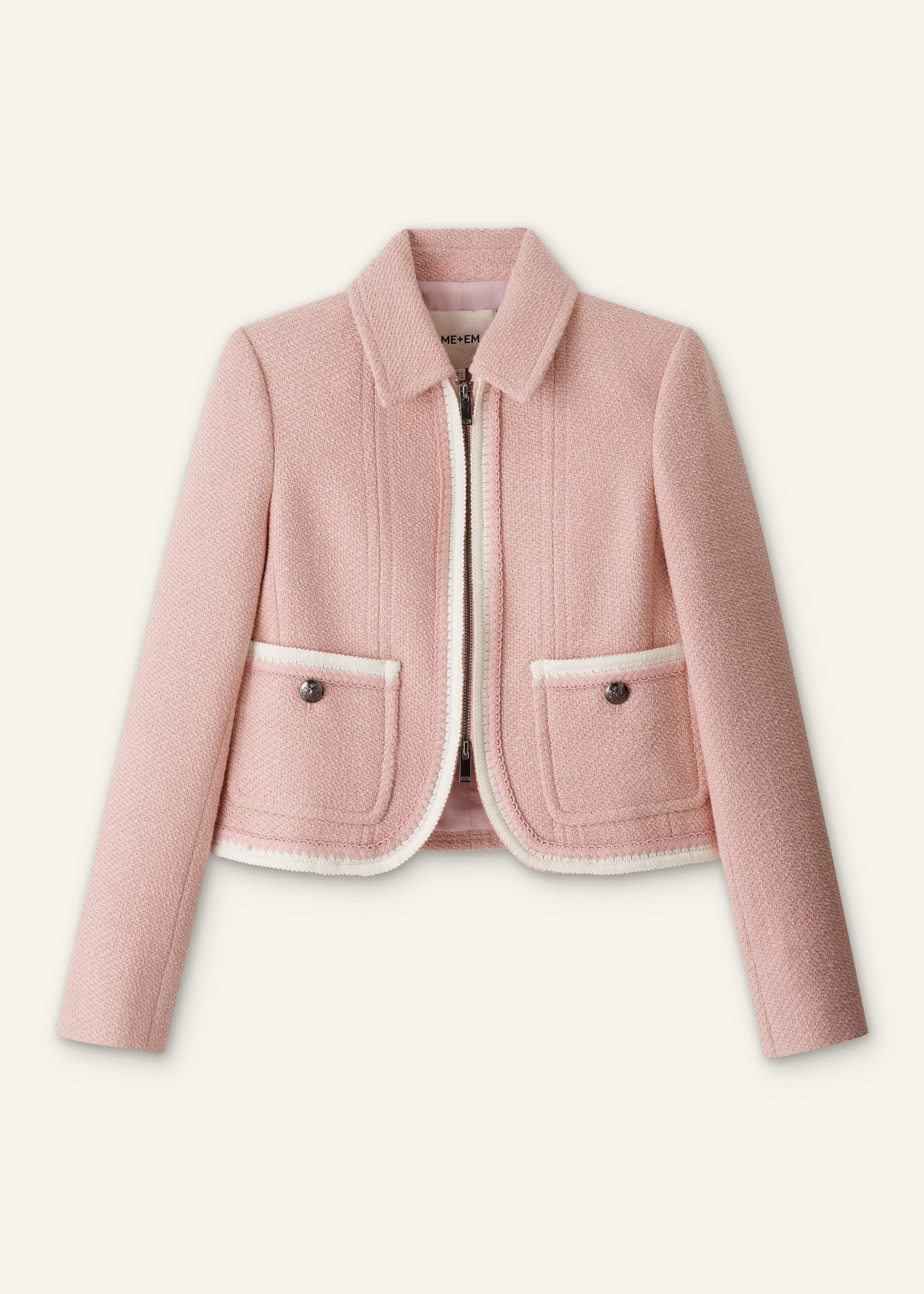 ME and EM Clothing Pink Straight Crop Jacket