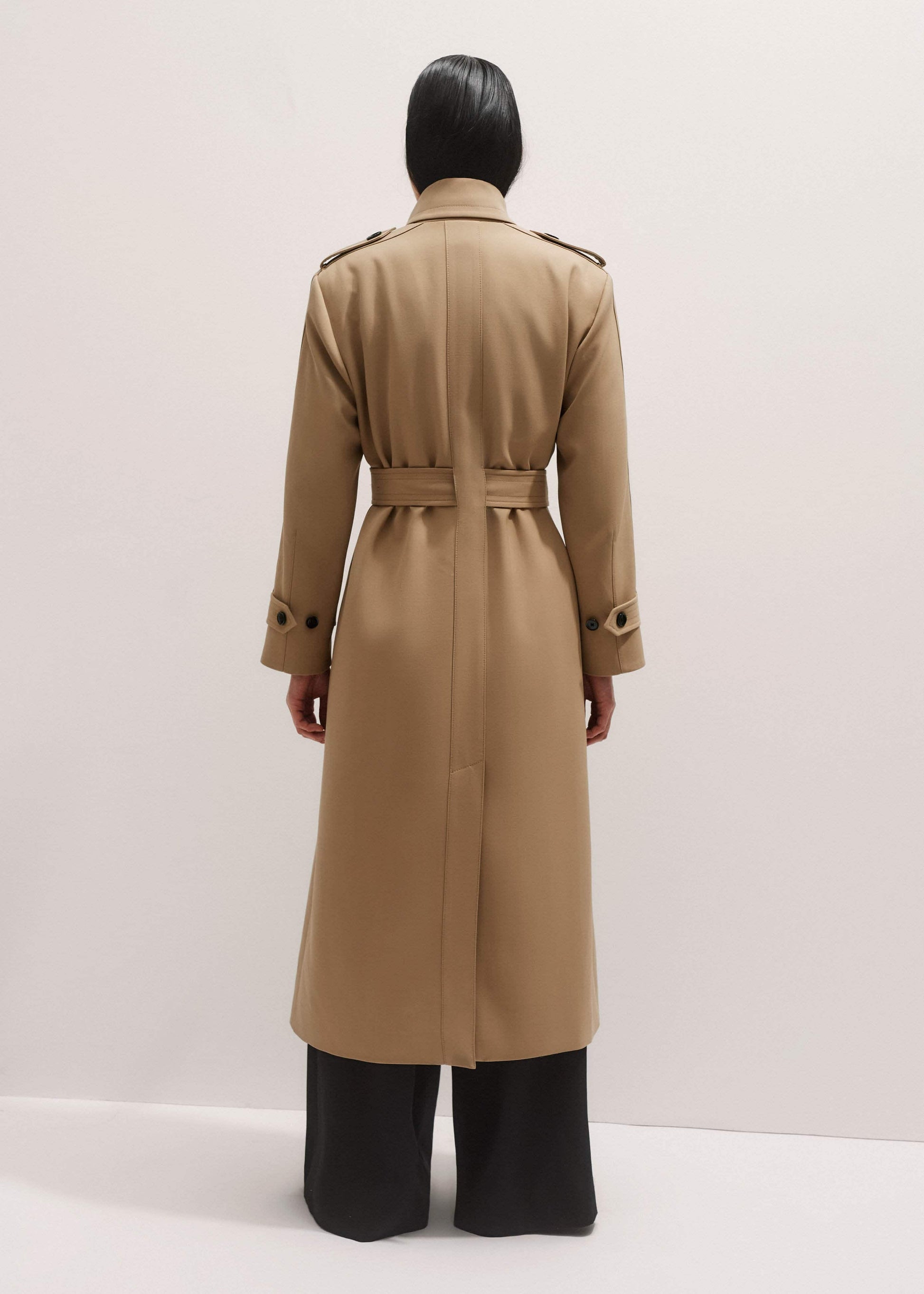 ME and EM Clothing Brown Relaxed Shoulder Trench Coat