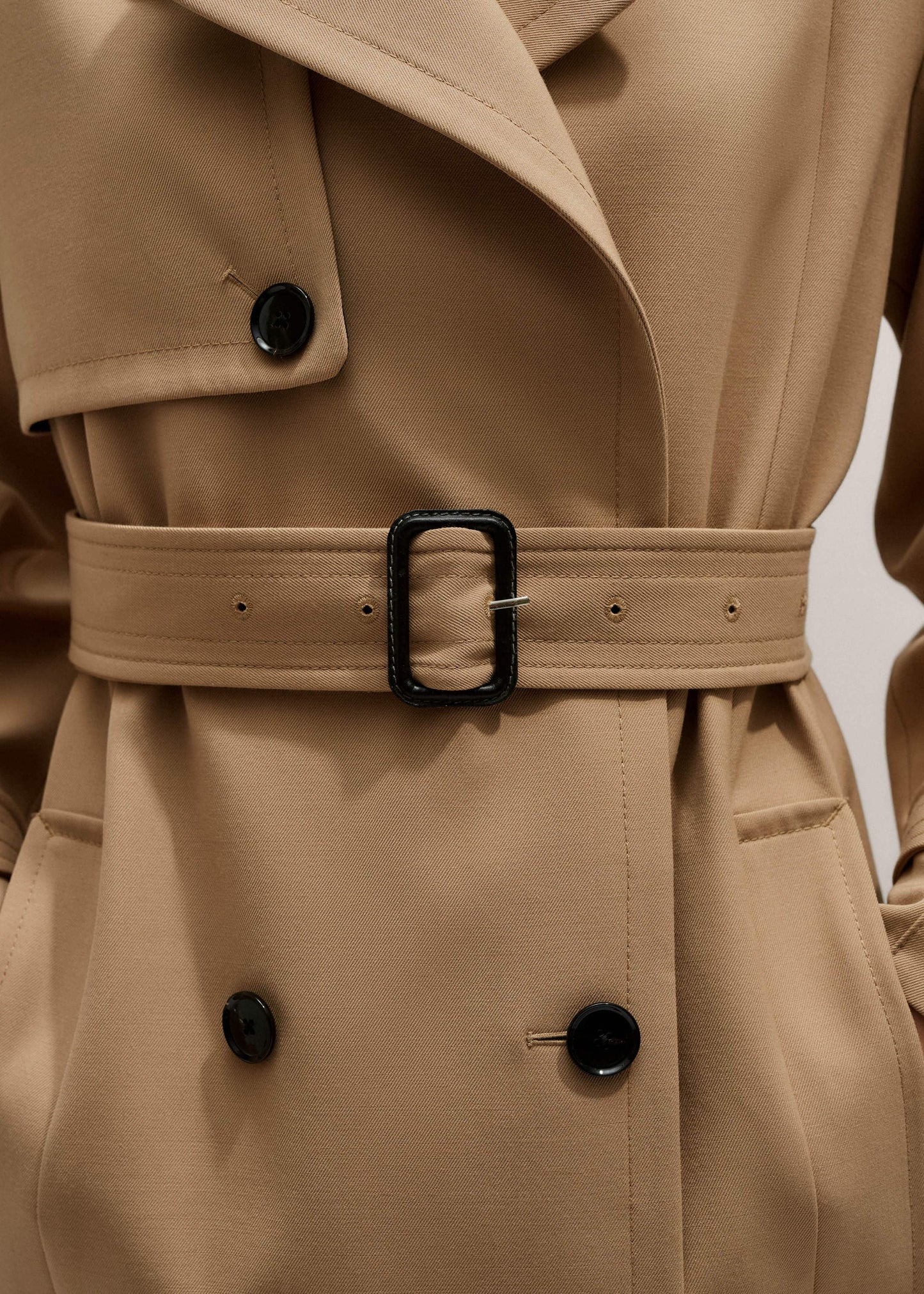 ME and EM Clothing Brown Relaxed Shoulder Trench Coat
