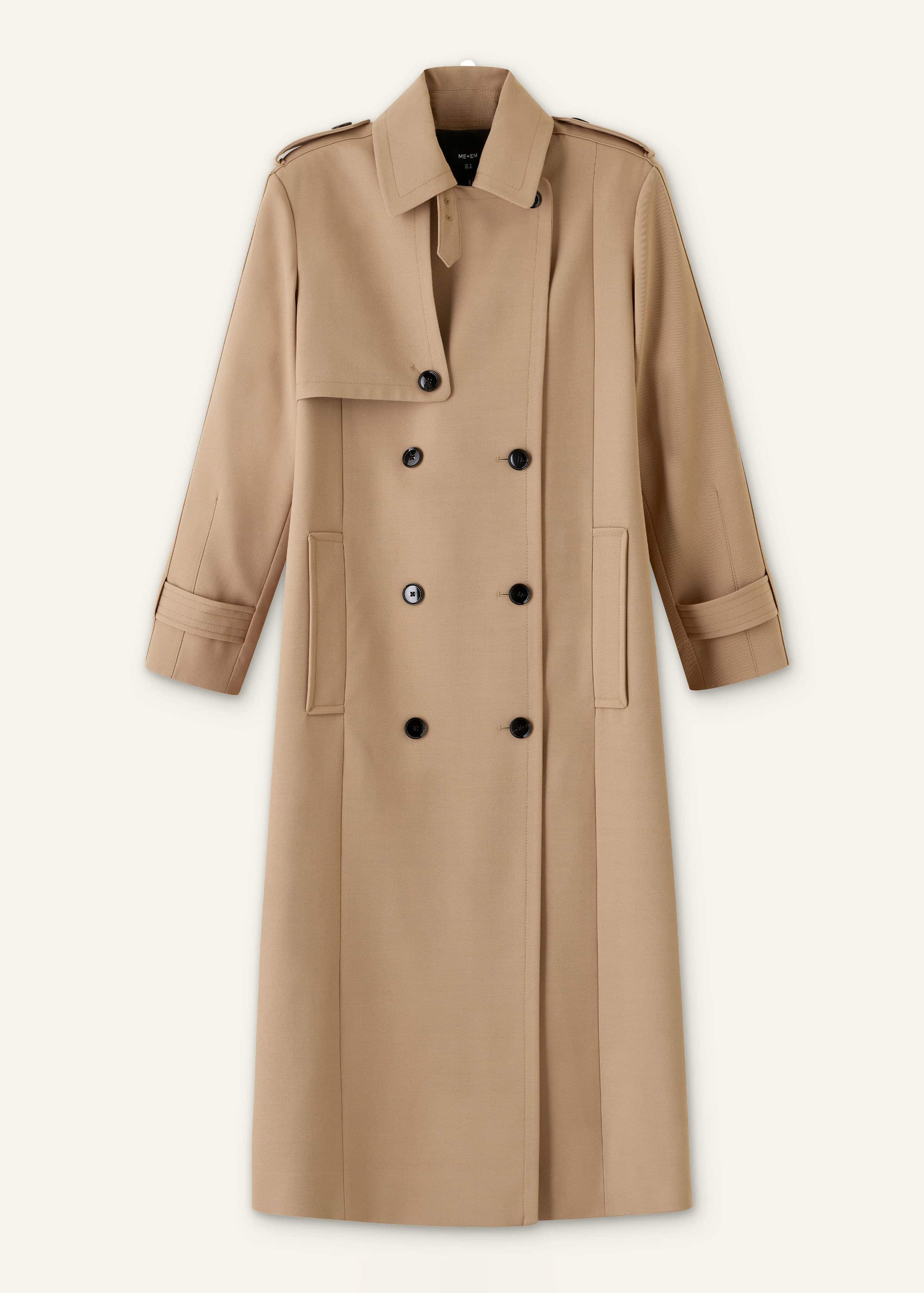 ME and EM Clothing Brown Relaxed Shoulder Trench Coat