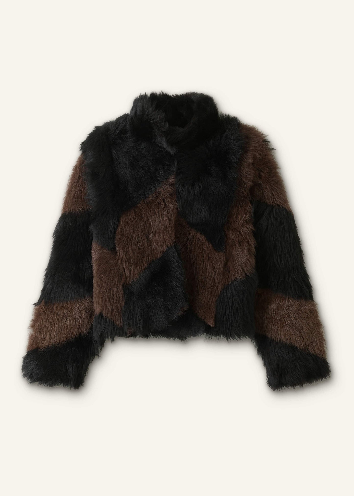 ME and EM Clothing Brown Luxe Patchwork Coat