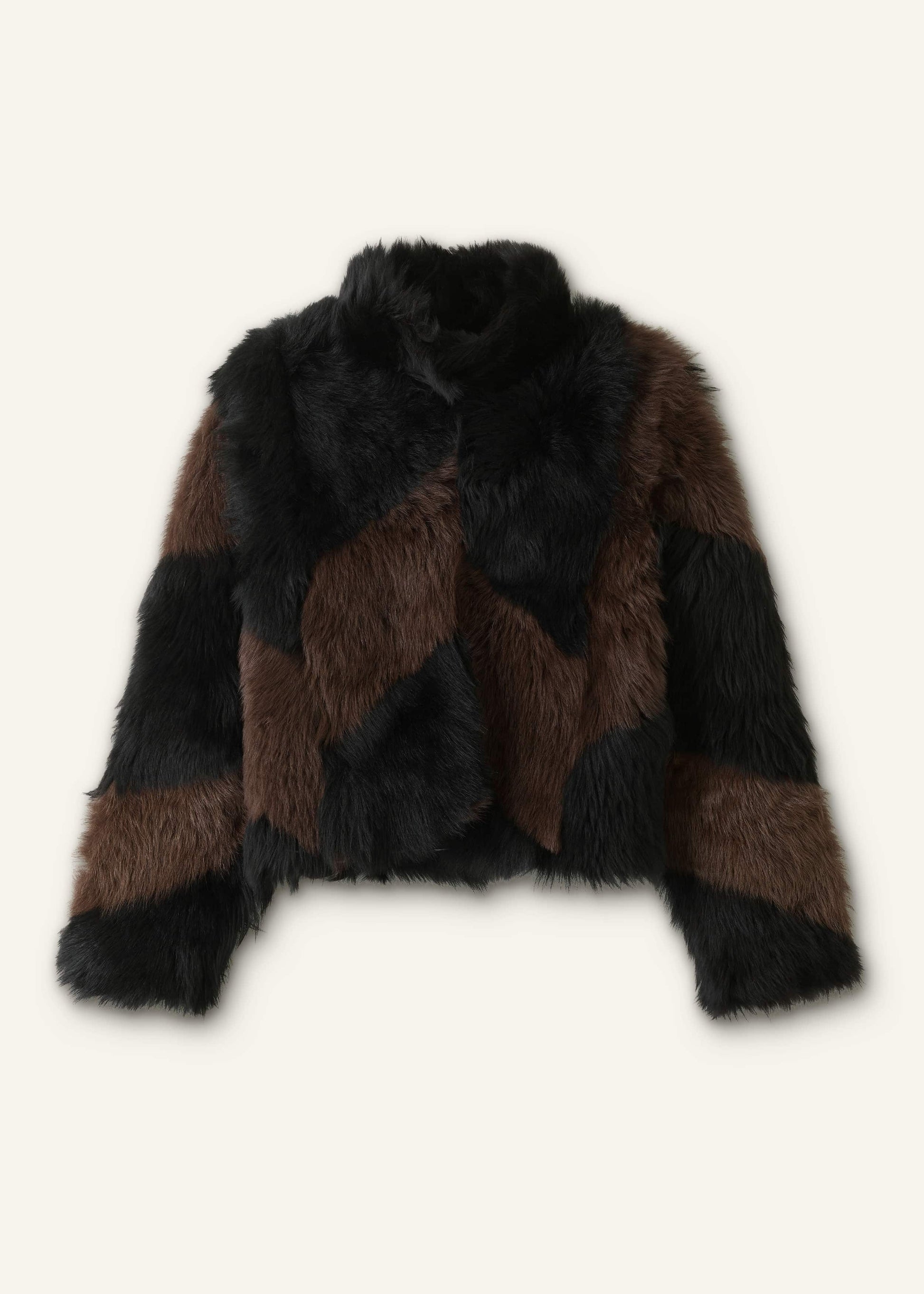 ME and EM Clothing Brown Luxe Patchwork Coat