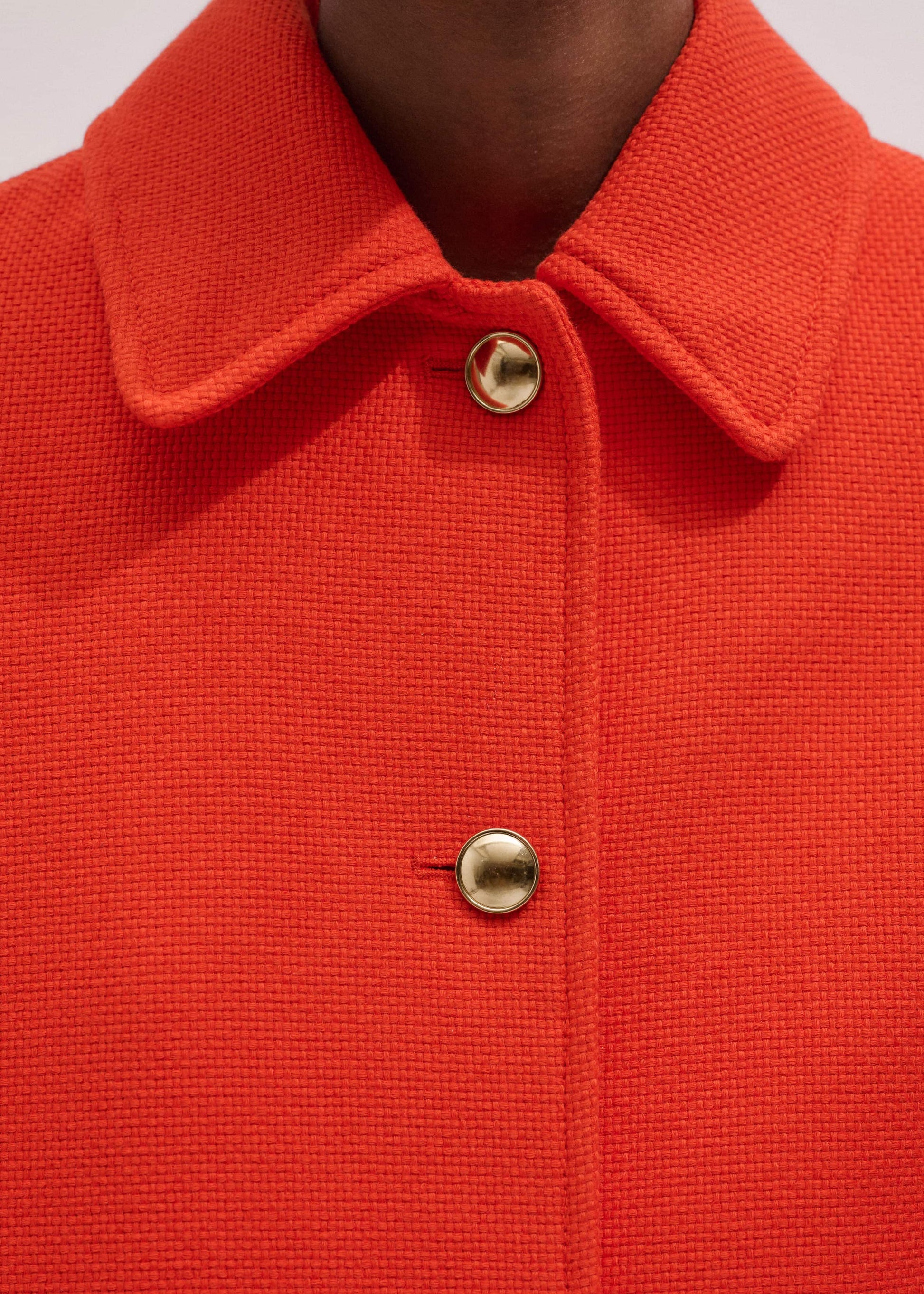 ME and EM Clothing Orange Sculptural Sleeve Swing Coat