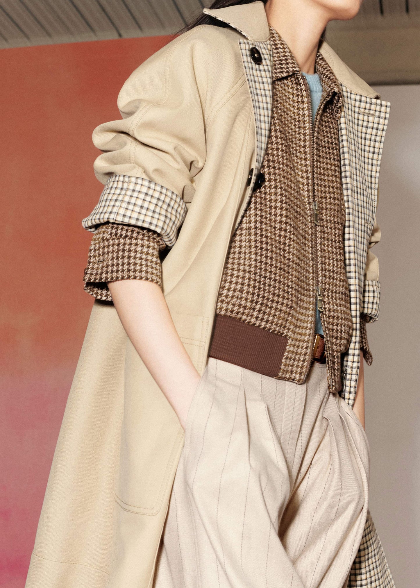 ME and EM Clothing Camel Brown Reversible Mac + Hood