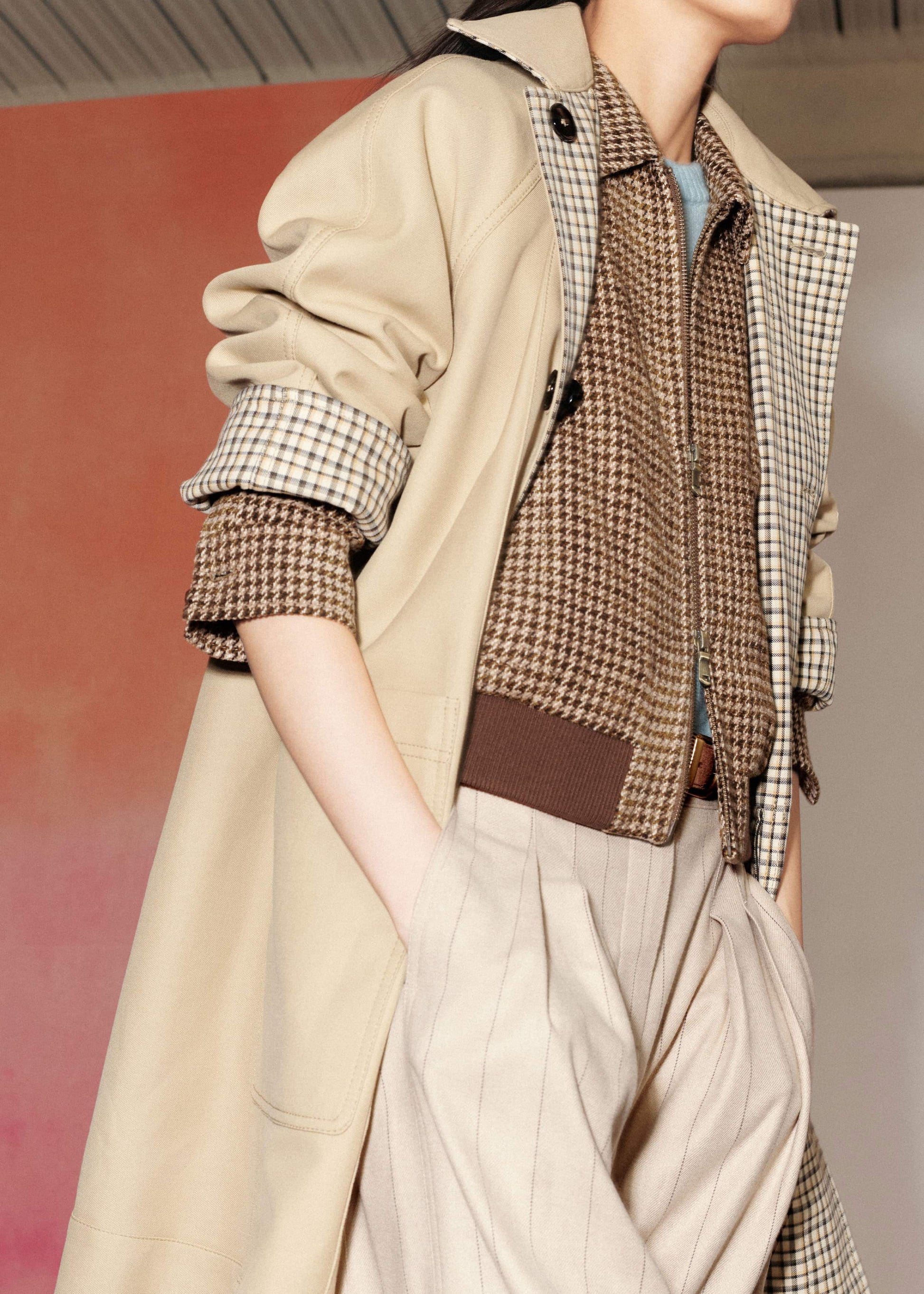 ME and EM Clothing Camel Brown Reversible Mac + Hood