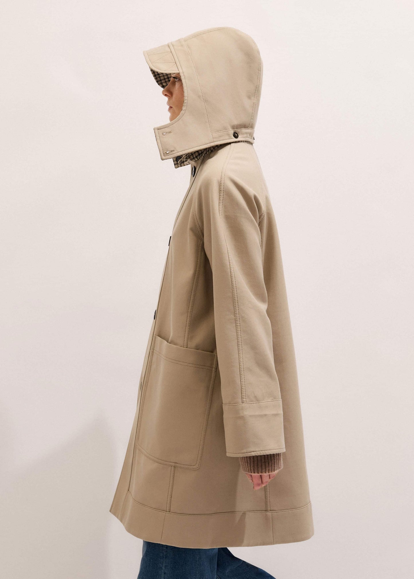 ME and EM Clothing Camel Brown Reversible Mac + Hood