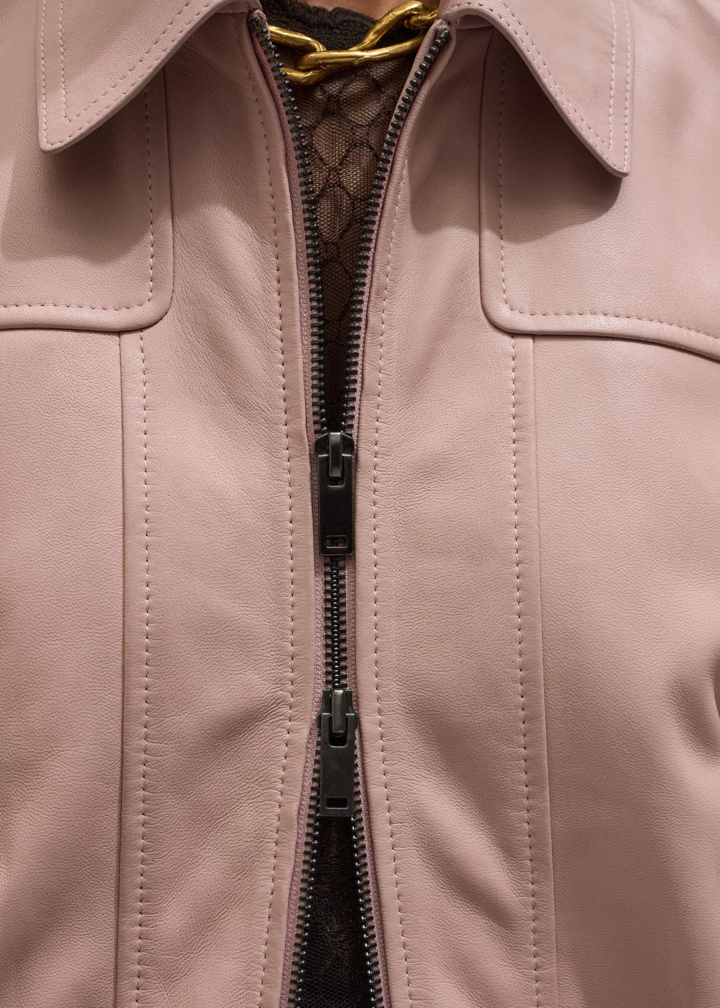 ME and EM Clothing Pink Luxe Feminine Bomber Jacket