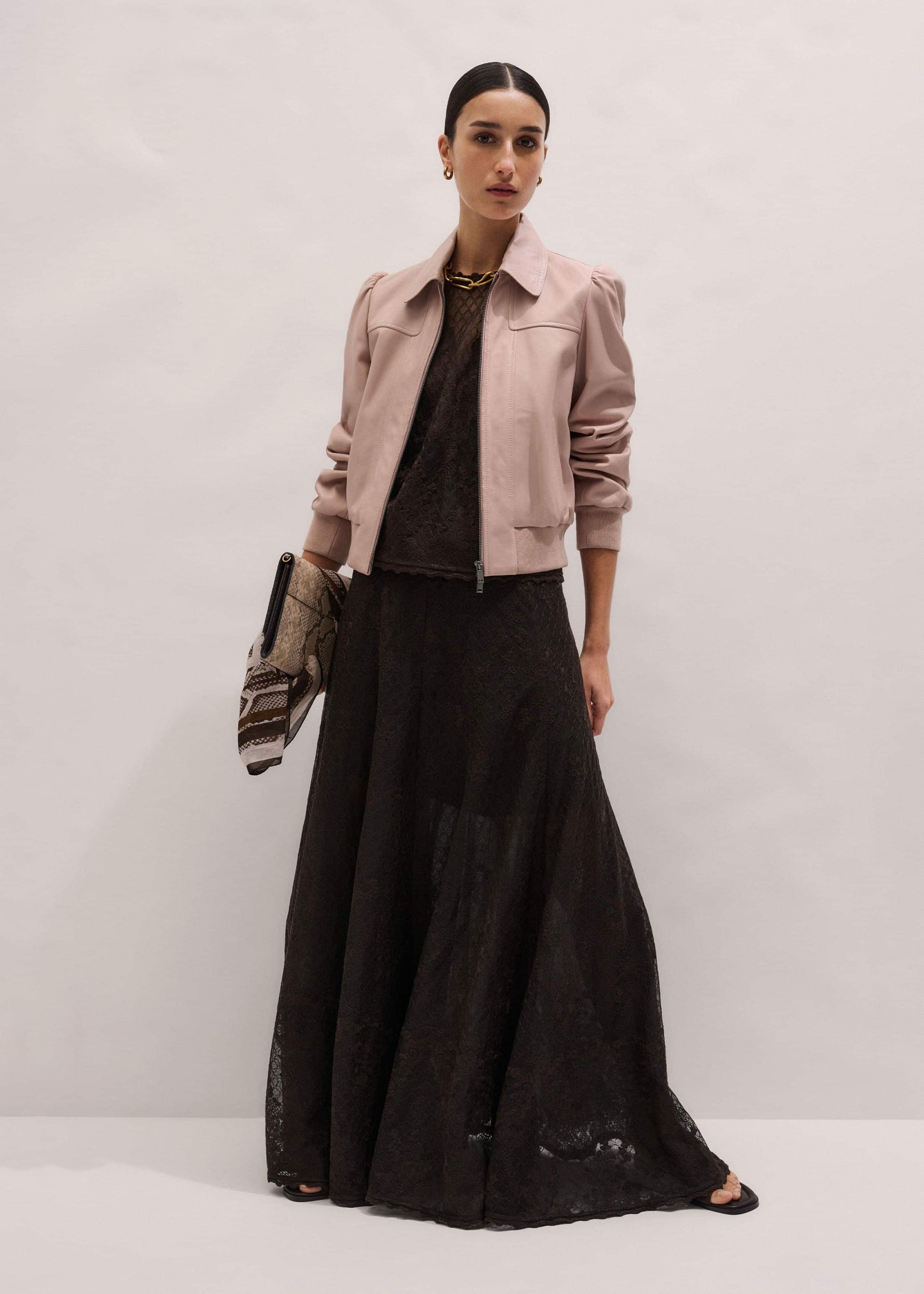ME and EM Clothing Pink Luxe Feminine Bomber Jacket