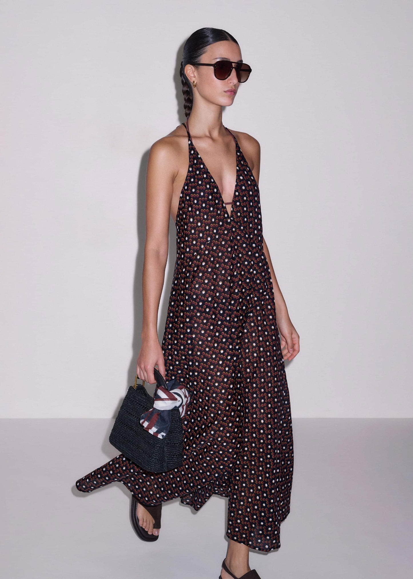 ME and EM Clothing Black Halter Maxi Beach Dress