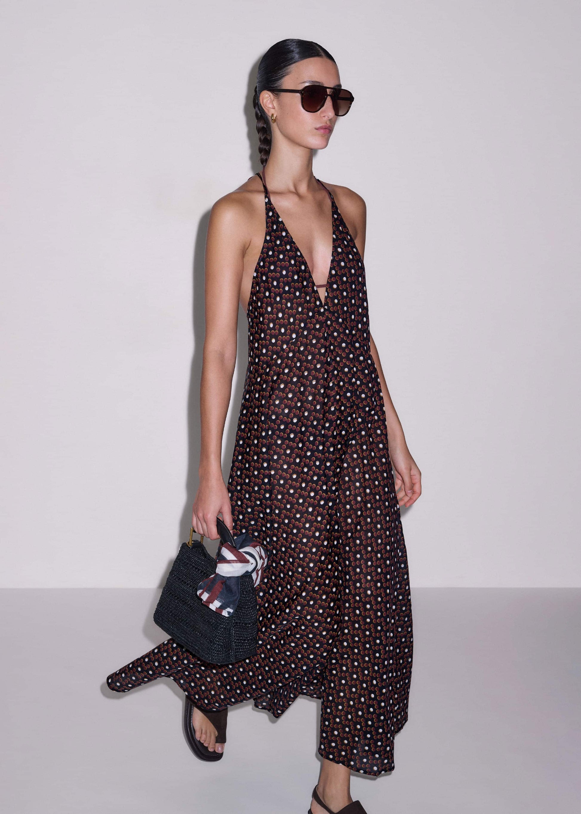 ME and EM Clothing Black Halter Maxi Beach Dress