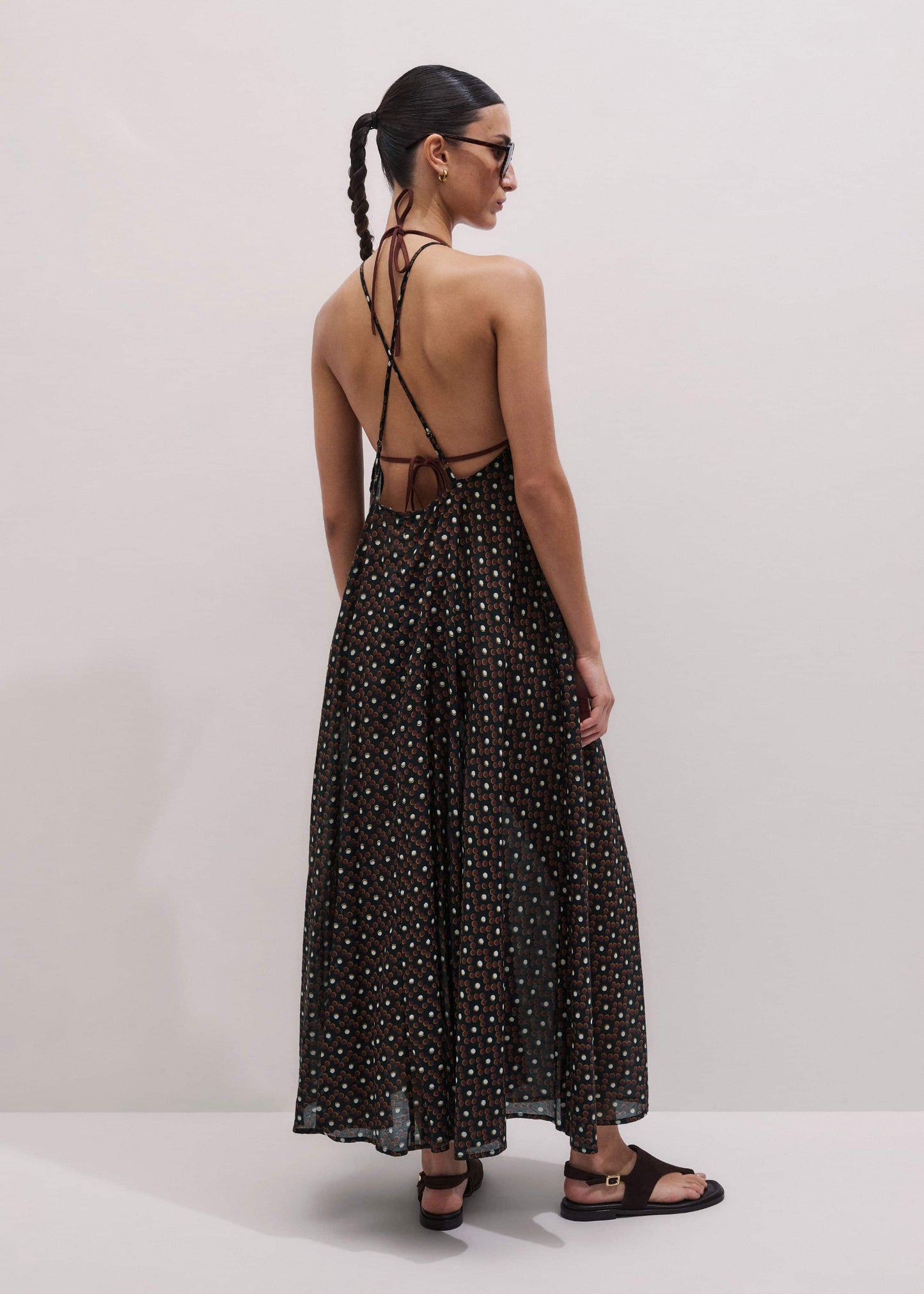 ME and EM Clothing Black Halter Maxi Beach Dress