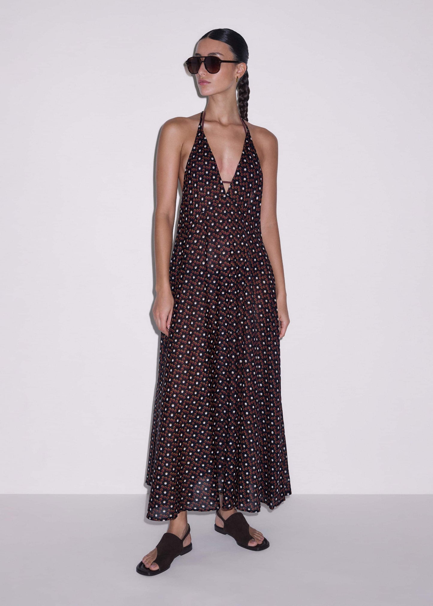 ME and EM Clothing Black Halter Maxi Beach Dress